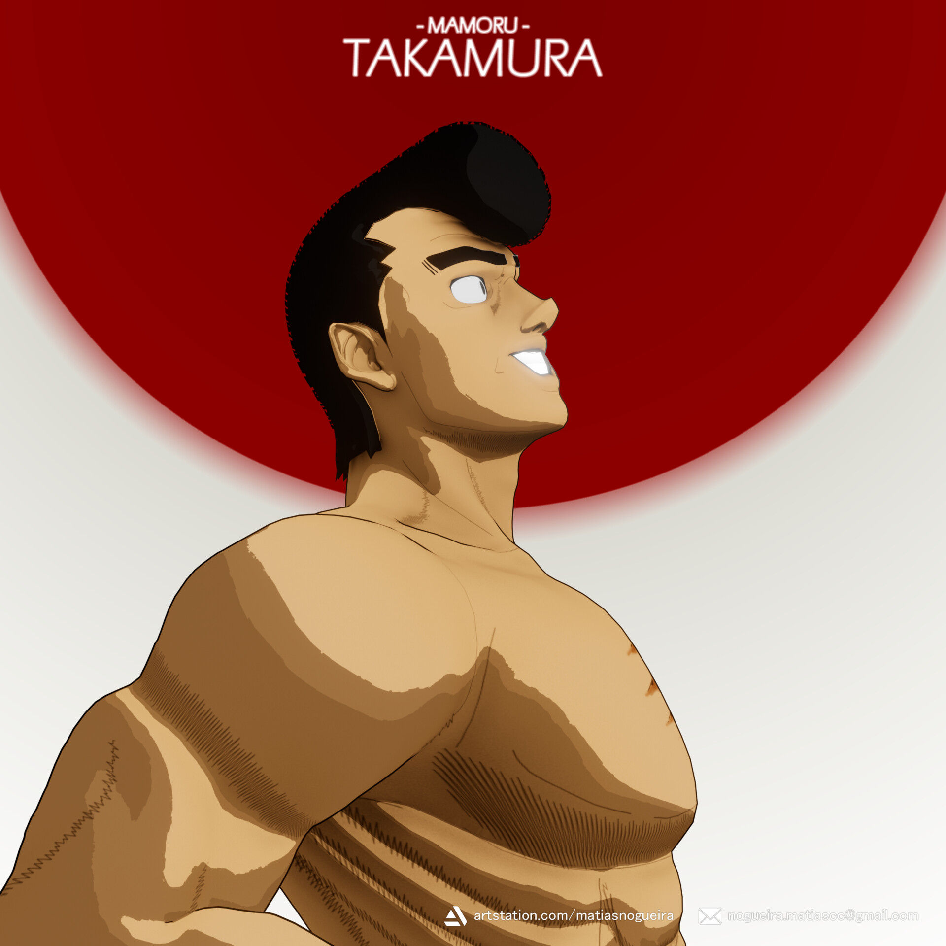 Wallpaper #pmfP8ZIBSpphPi3-jm2u74 Artstation Mamoru Takamura Hajime No Ippo