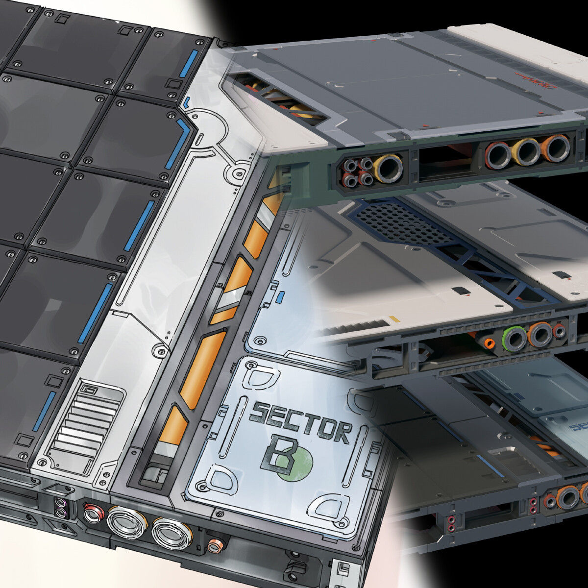 Wallpaper #KvswgpcBx-Hc5Y20mq1W36 Artstation Modular Sci Fi Floor Panel Frame Concepts 01