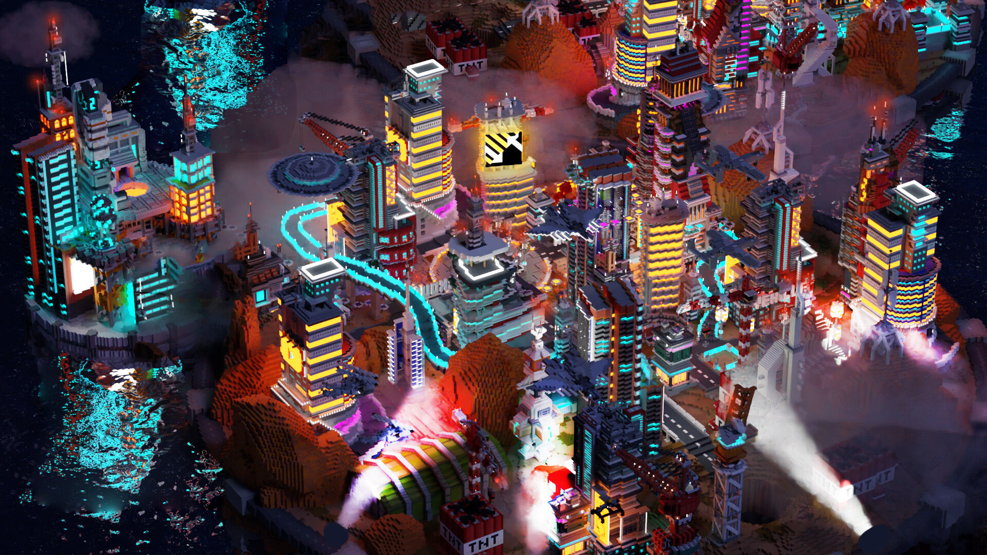 Wallpaper #ZK7JM5MBayWjSq6HCRyL38 Minecraft Cyberpunk Lobby 118 Foto