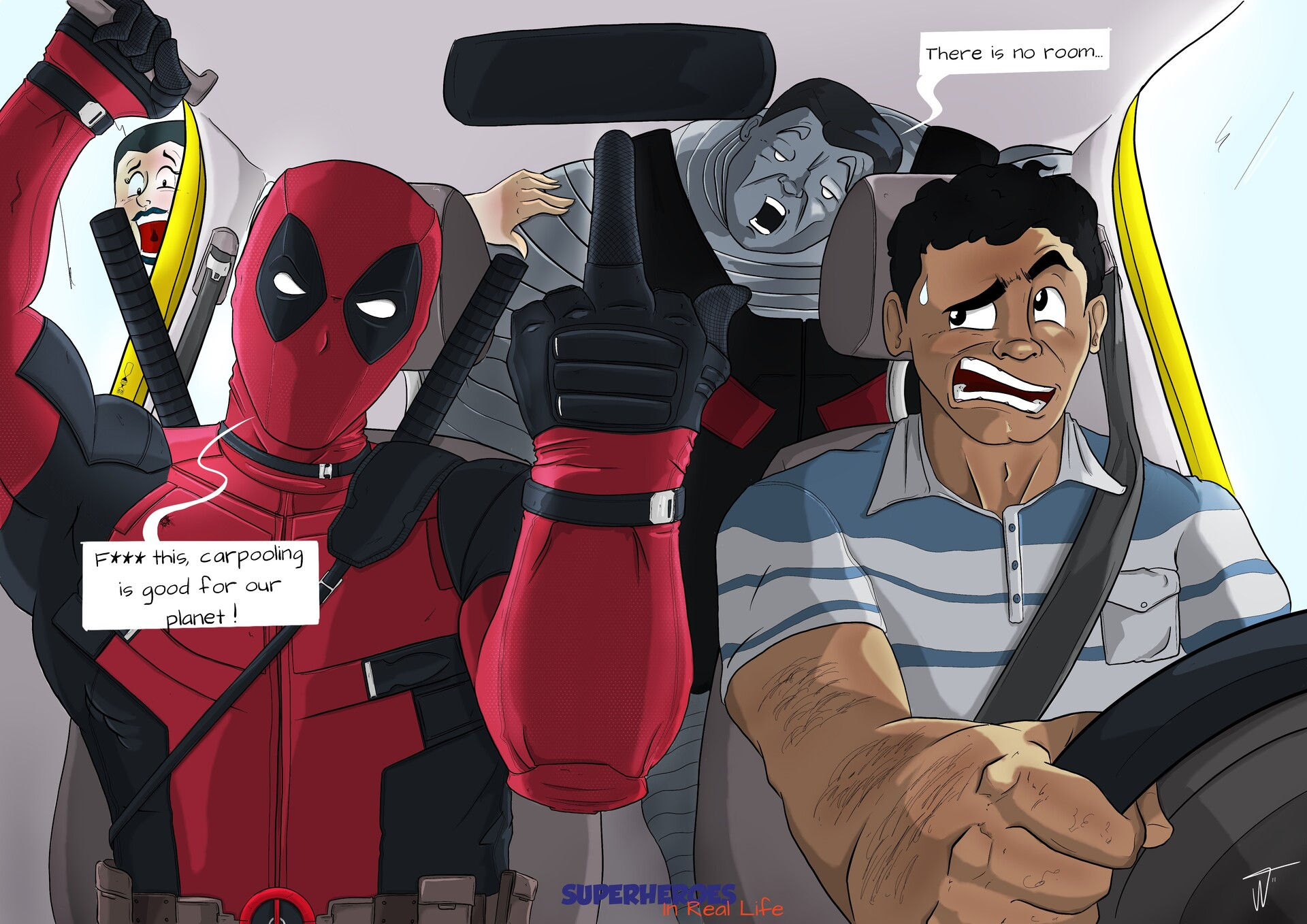 Wallpaper #Wmd_7ZIBSpphPi3-D1iu171 Artstation Deadpool is Carpooling