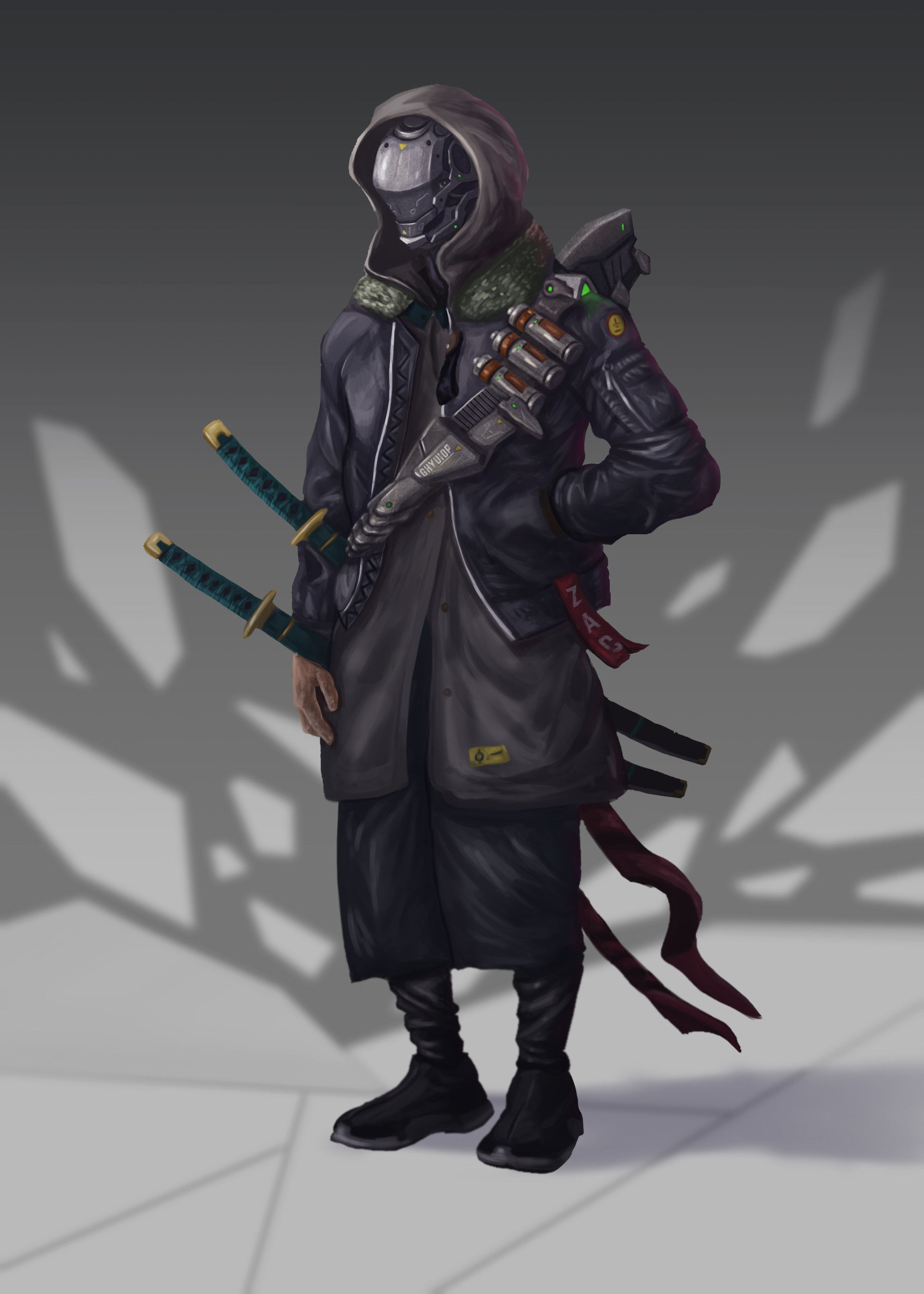 Wallpaper #ZhnAFo8BtGB6xQ78Ym6737 Artstation Cyber Ninja