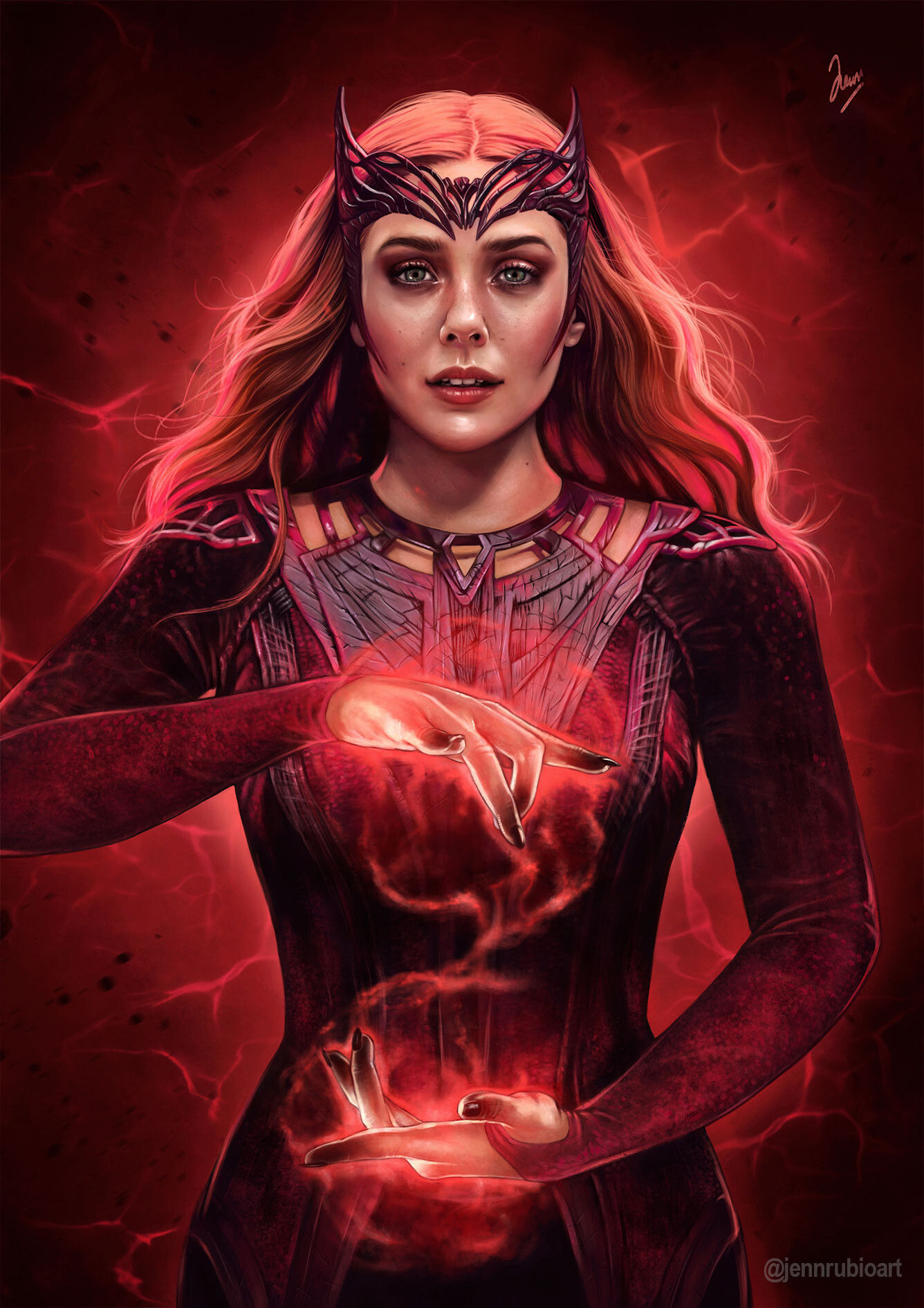 Wallpaper #180e5 Scarlet Witch Pixel Art