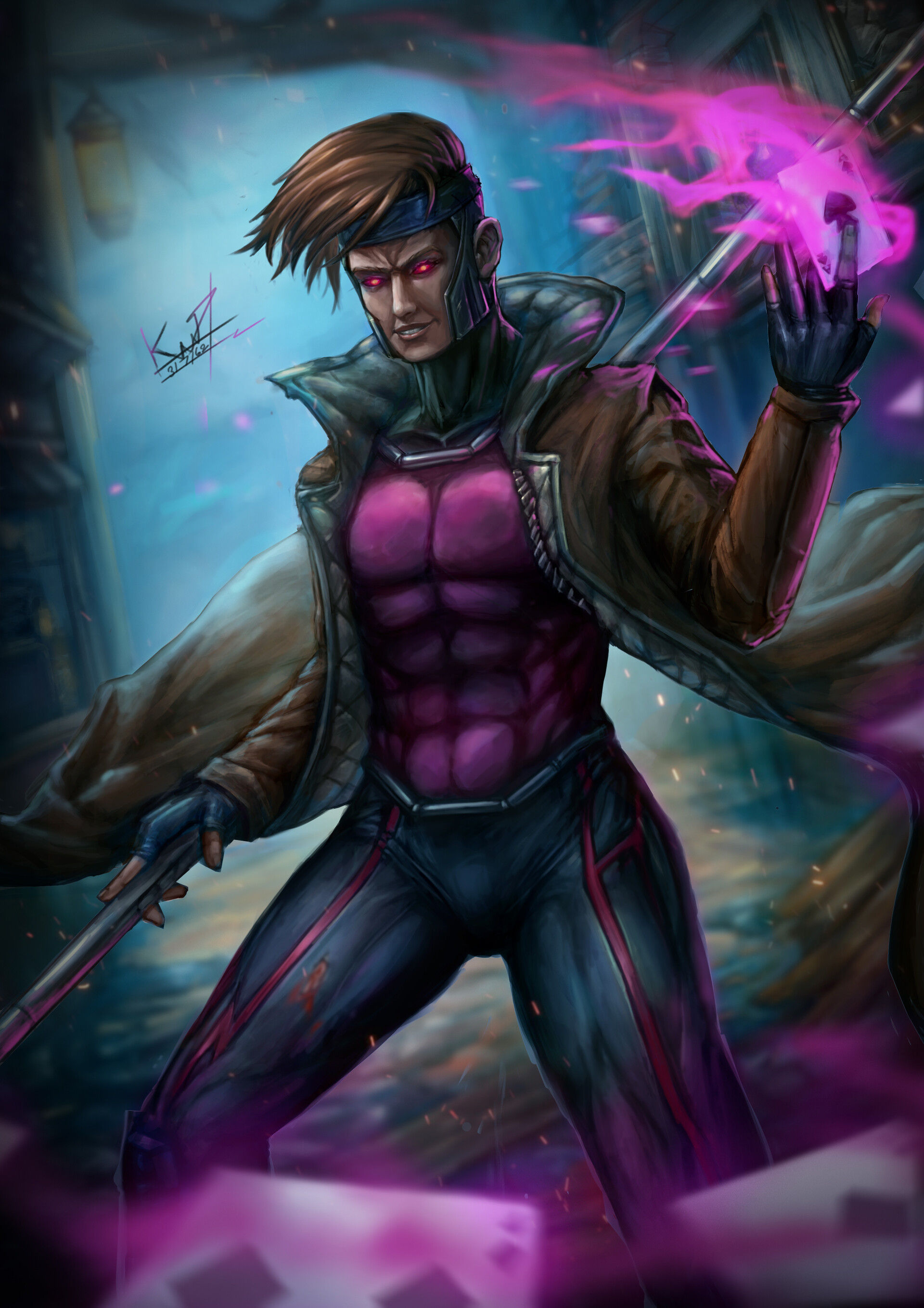 Wallpaper #LzHaNZMB5zzyi_yYW1in104 Artstation Fan Art Gambit X Men Inspiration from Marvel Future