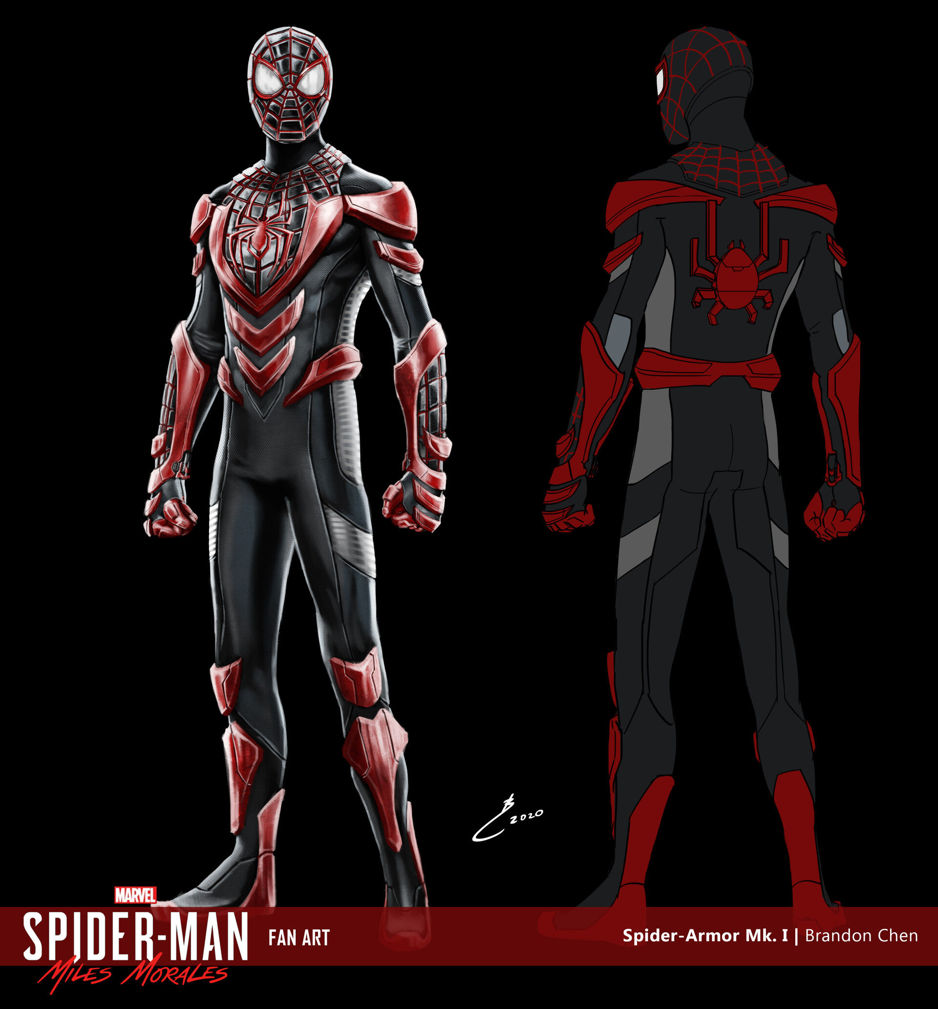 Wallpaper #aCaNmJcBNyflpn9rNIeJ8 Brandon Chen Miles Morales Spider Armor Mk I Concept