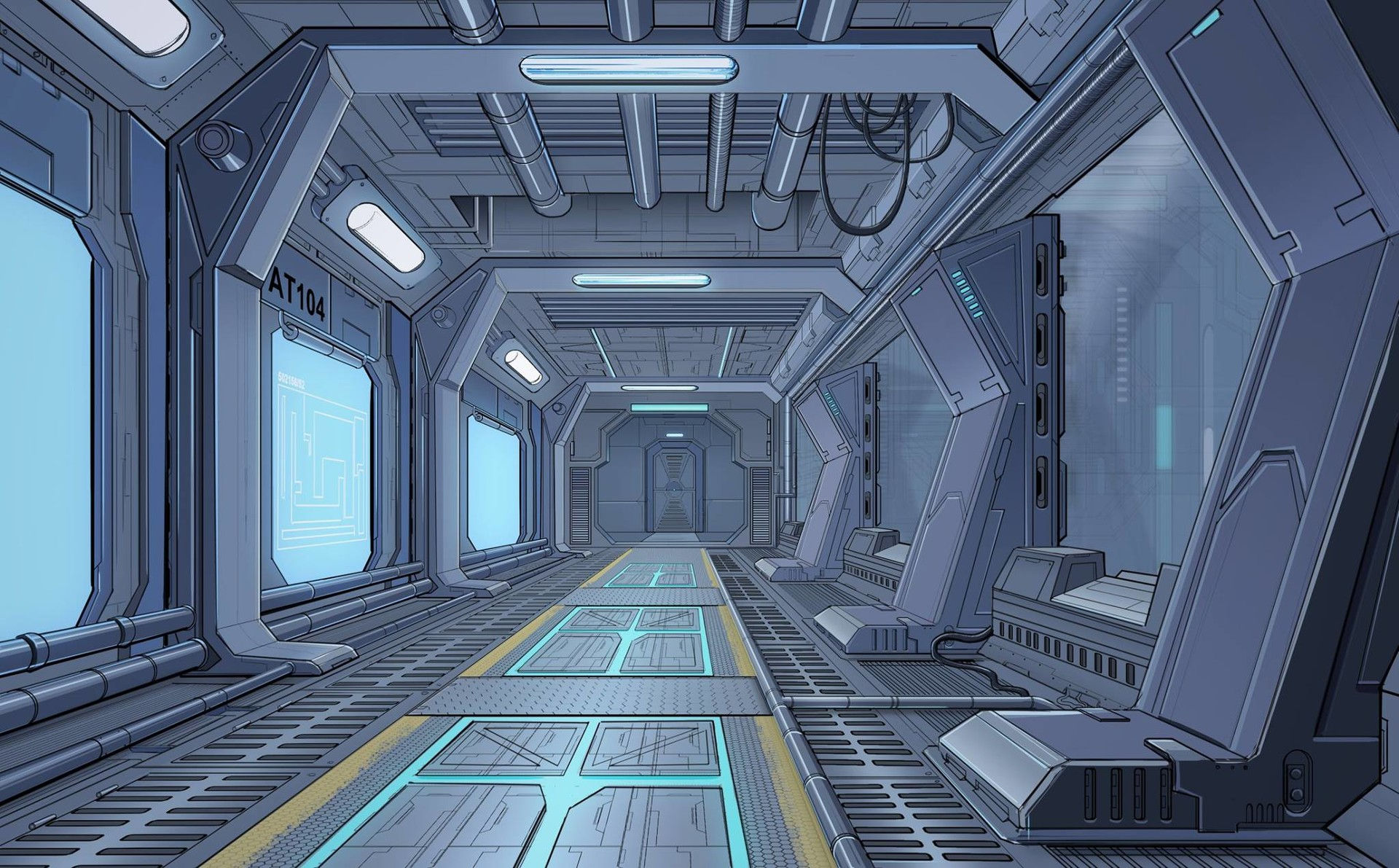 Wallpaper #r7gj2JIBJvJKYCmEhOZY15 Artstation Spaceship Interior Design
