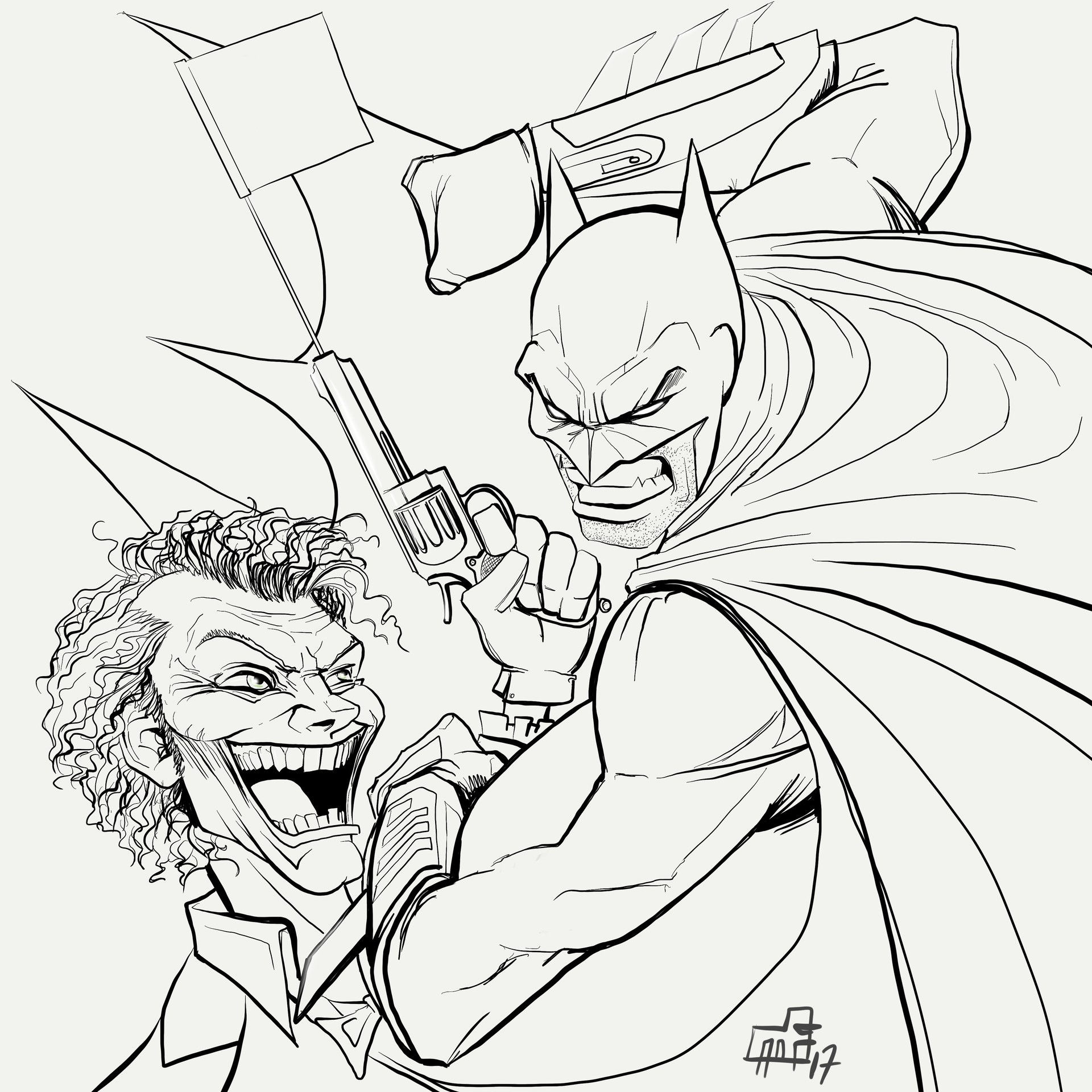 Wallpaper #XLxwO5MBMDFIMcjNxH-H13 Batman and Joker Fighting Coloring Pages