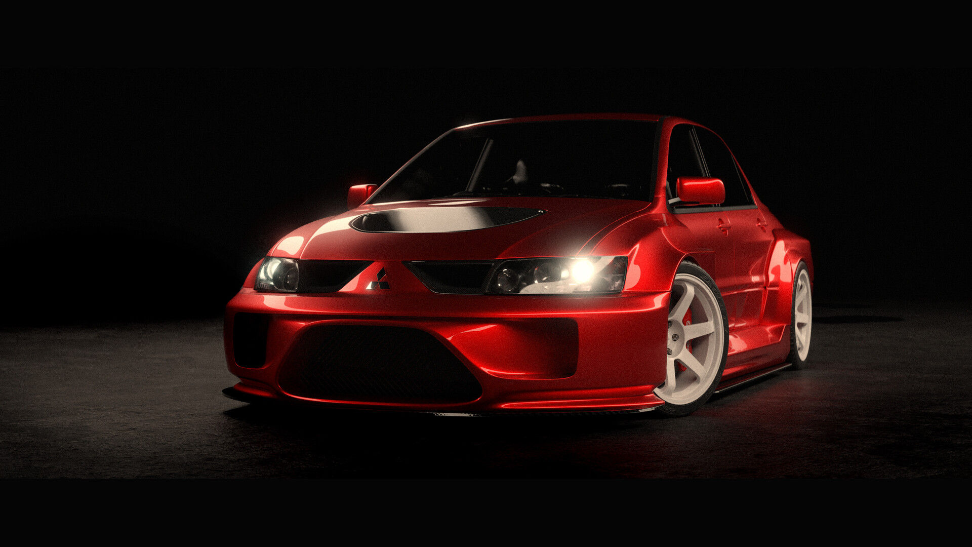 Wallpaper #eRr7UZMB1yWOL4qgCoI4291 Adrian Nicolae Cirisanu Mitsubishi Evo 8 with a Custom Wide Body Kit
