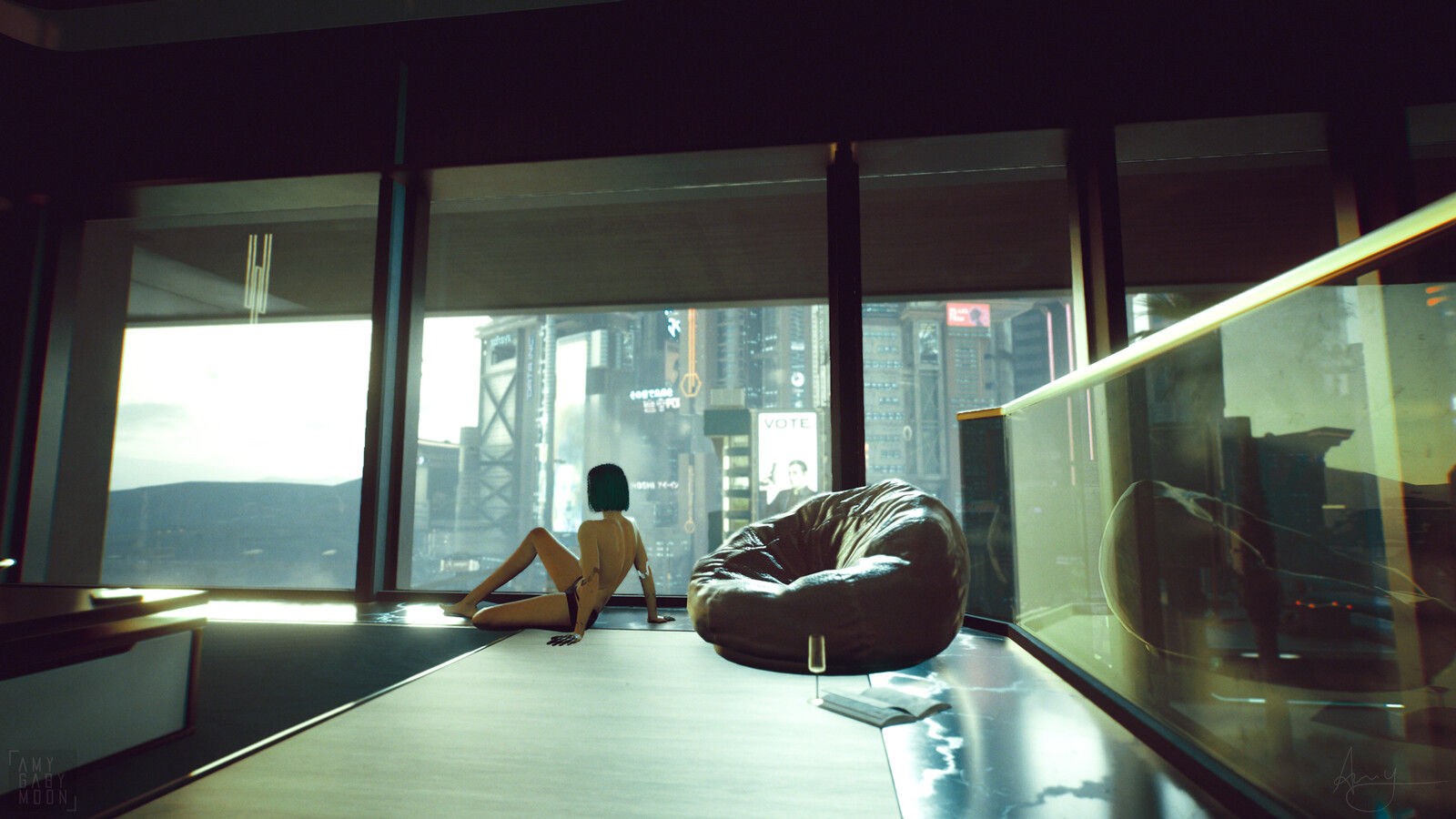 Wallpaper #I__ea5MB3lSXT3zU1emG413 Amanda Gabriela Cyberpunk 2077 in Game Photography Environments