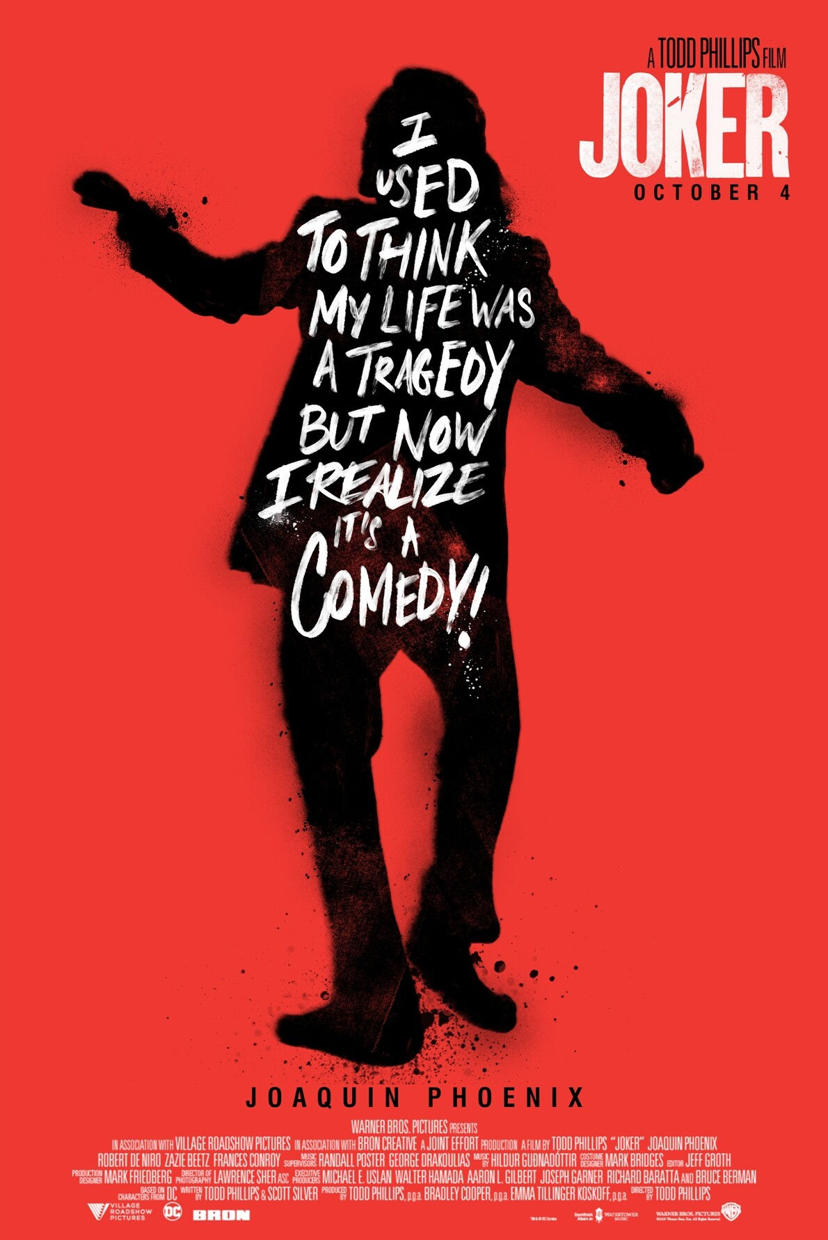 Wallpaper #LVgVNJMBzN9vxX34dDur355 The Commas Joker Alternative Movie Poster Typographic Style Drawn
