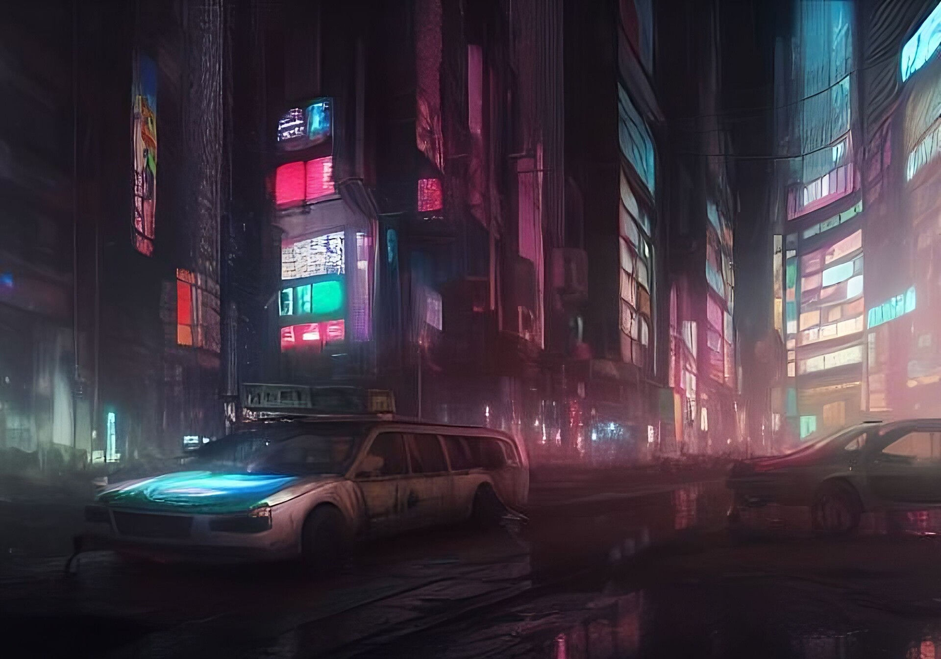 Wallpaper #_H1O8I4Bnwiau_P6ngVG22 Artstation Postcyberpunk
