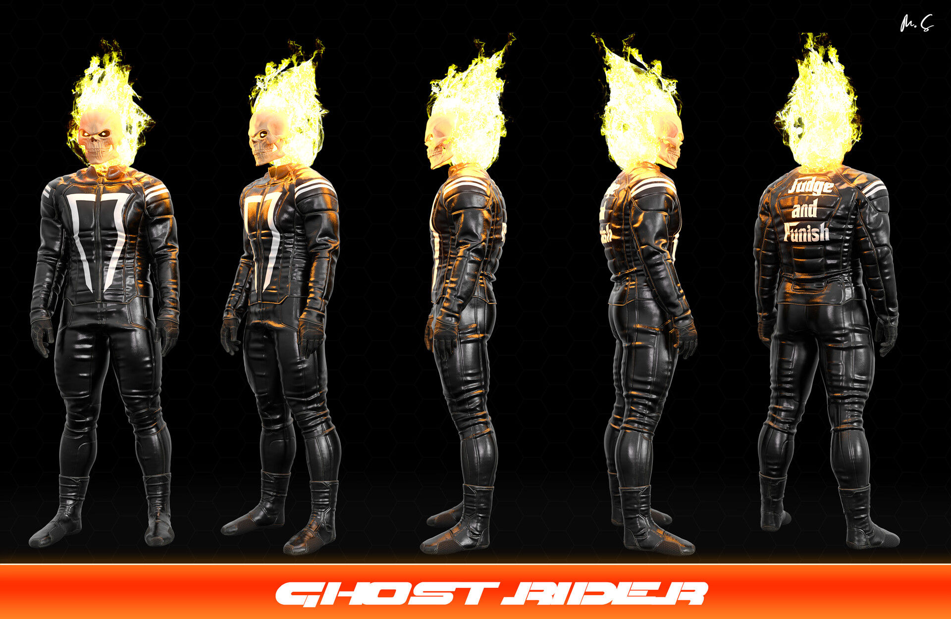 Wallpaper #8fQZOpMBKFX8bn3rGXdZ66 Artstation Turnaround Character Ghost Rider