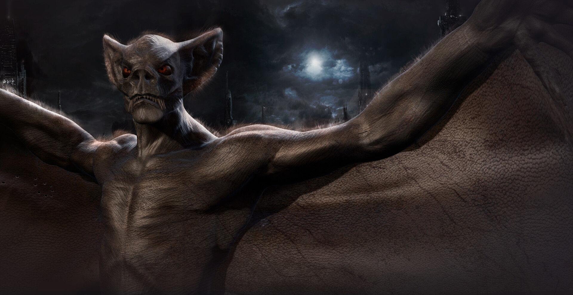 Wallpaper #eWgRG5MBSpphPi3-Fx6I41 Artstation Creature Concept Man Bat