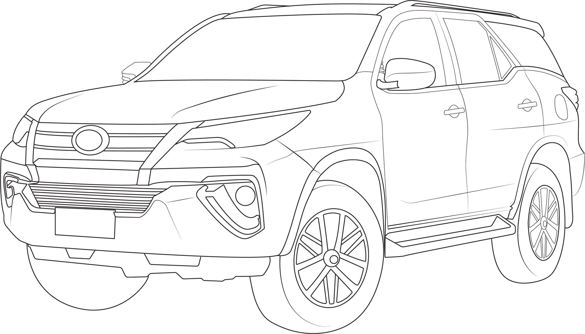 Wallpaper #RmfUEpMBSpphPi3-ov0I2 Drawing Toyota Fortuner Sketch Coloring Page