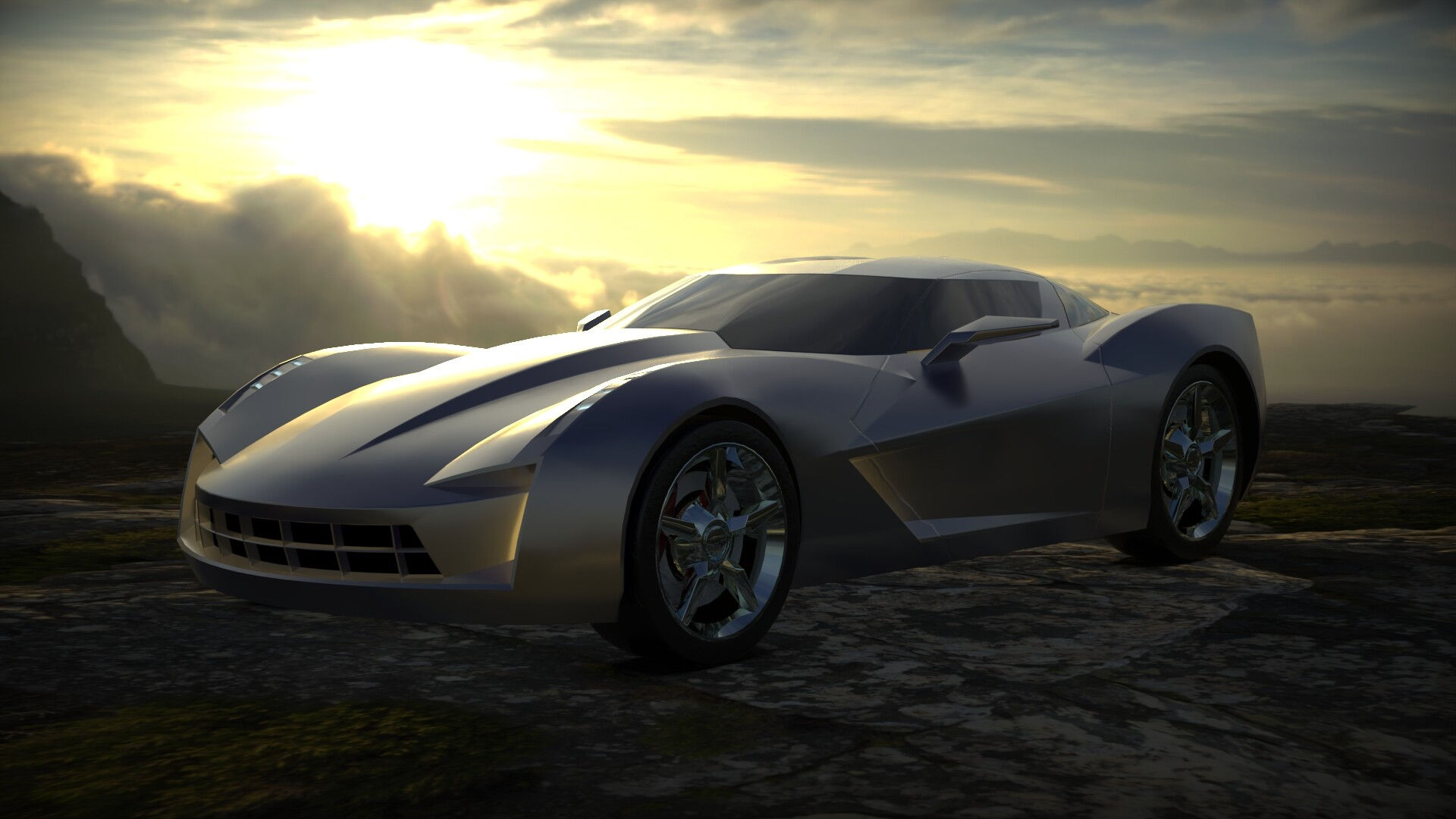 Wallpaper #UDGVNZMB5zzyi_yYbVdq108 Artstation Corvette Stingray Concept