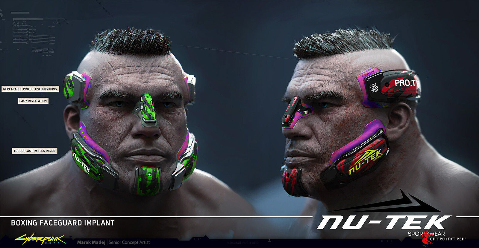 Wallpaper #KxlGBI8BtGB6xQ783k7j0 Marek Madej Cyberpunk 2077 Animals Faceguards Cyberware