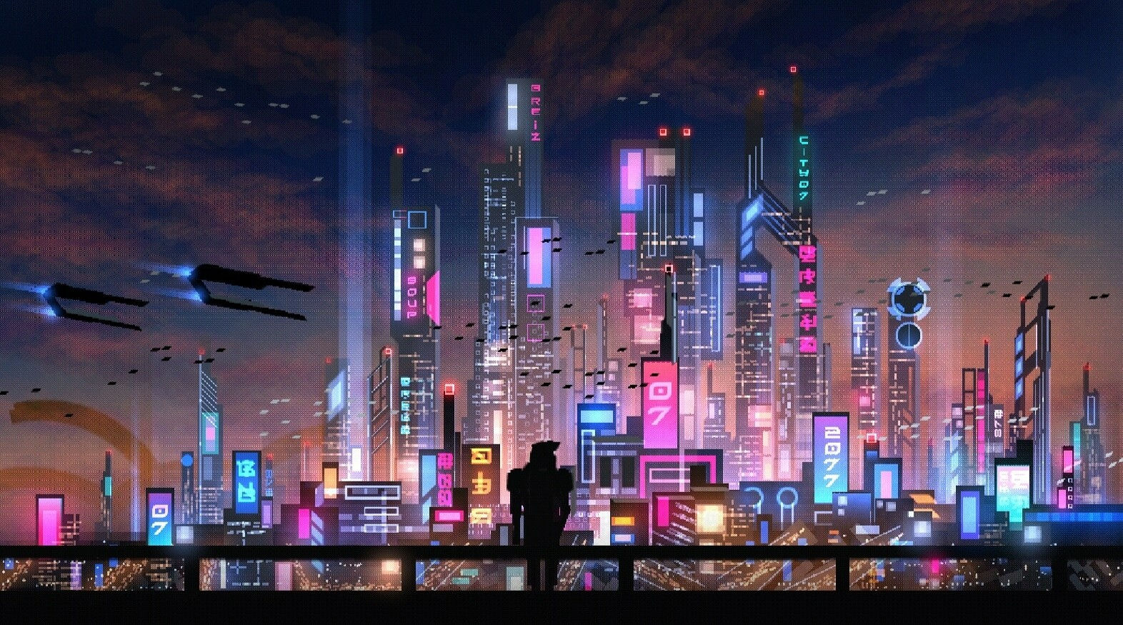 Wallpaper #vX2E9I4Bnwiau_P6Sg_V33 Artstation Cyberpunk City