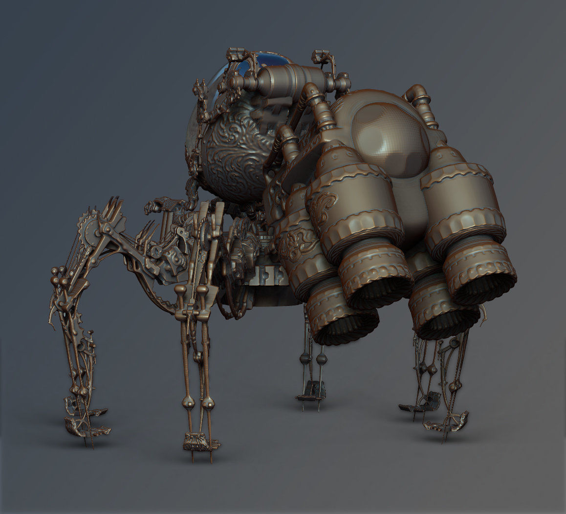 Wallpaper #MVgVNJMBzN9vxX348jvw317 Maksym Manuilov Wip of Steampunk Spider Vehicle