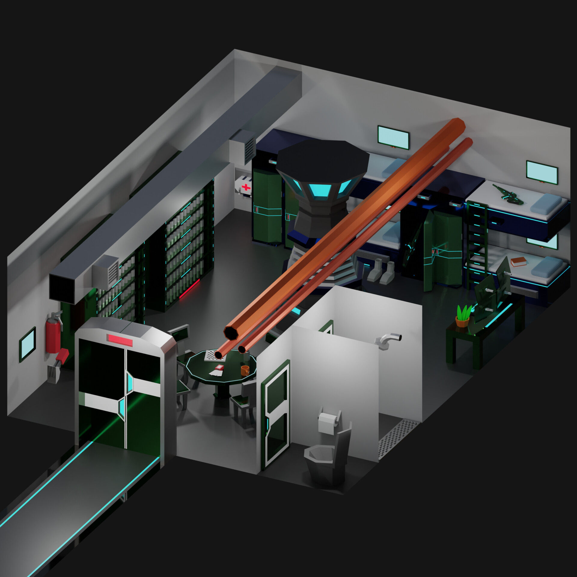 Wallpaper #F2gVHZMBSpphPi3-LCUb55 Artstation Low Poly Sci Fi Bunker