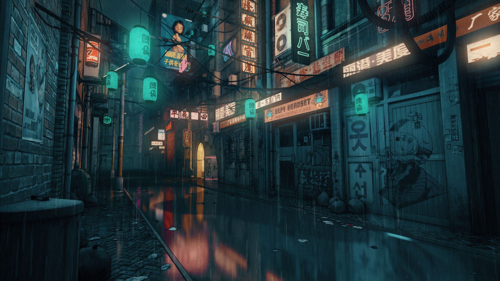 Wallpaper #OddBMpMB4Oq-IITvxDZL297 Cyberpunk Alley by Nicola Piovesan Rimaginarycyberpunk