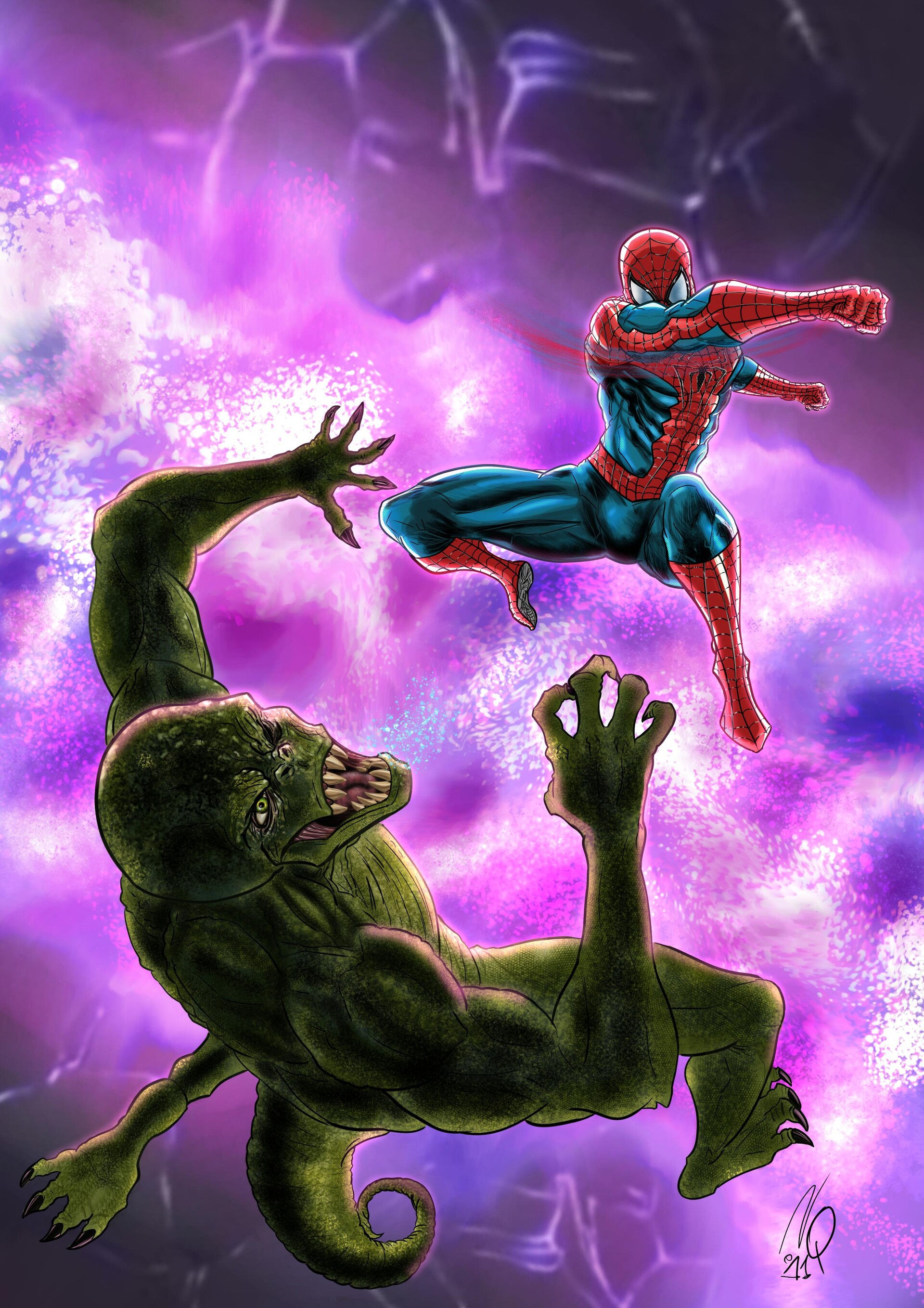 Wallpaper #y2eIA5MBSpphPi3-DrO6212 Artstation the Amazing Spiderman vs Lizard No Way Home