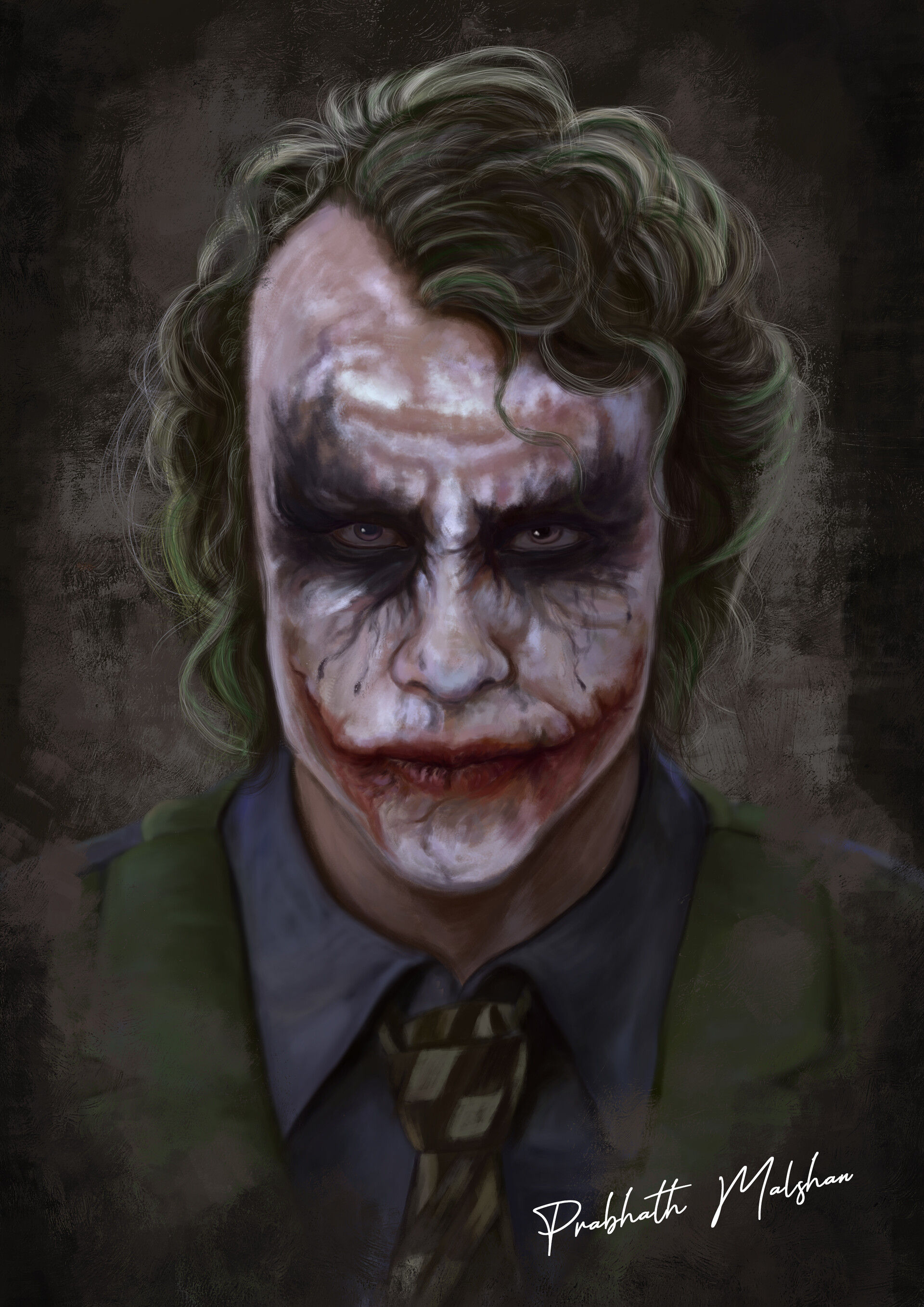 Wallpaper #6xqXUZMB1yWOL4qgNIF384 Artstation Joker Heath Ledger Fan Art