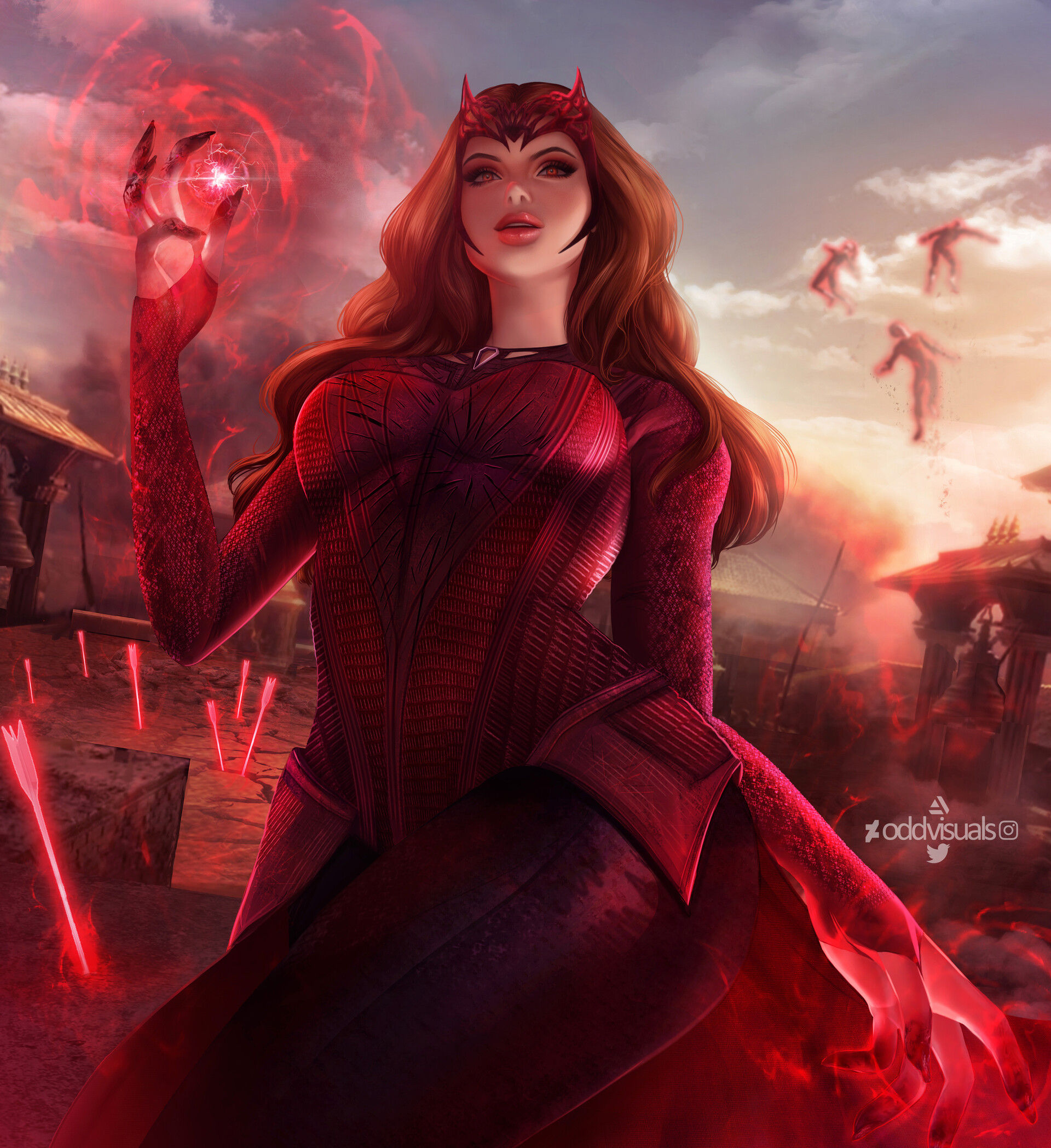 Wallpaper #180e5 Scarlet Witch Pixel Art