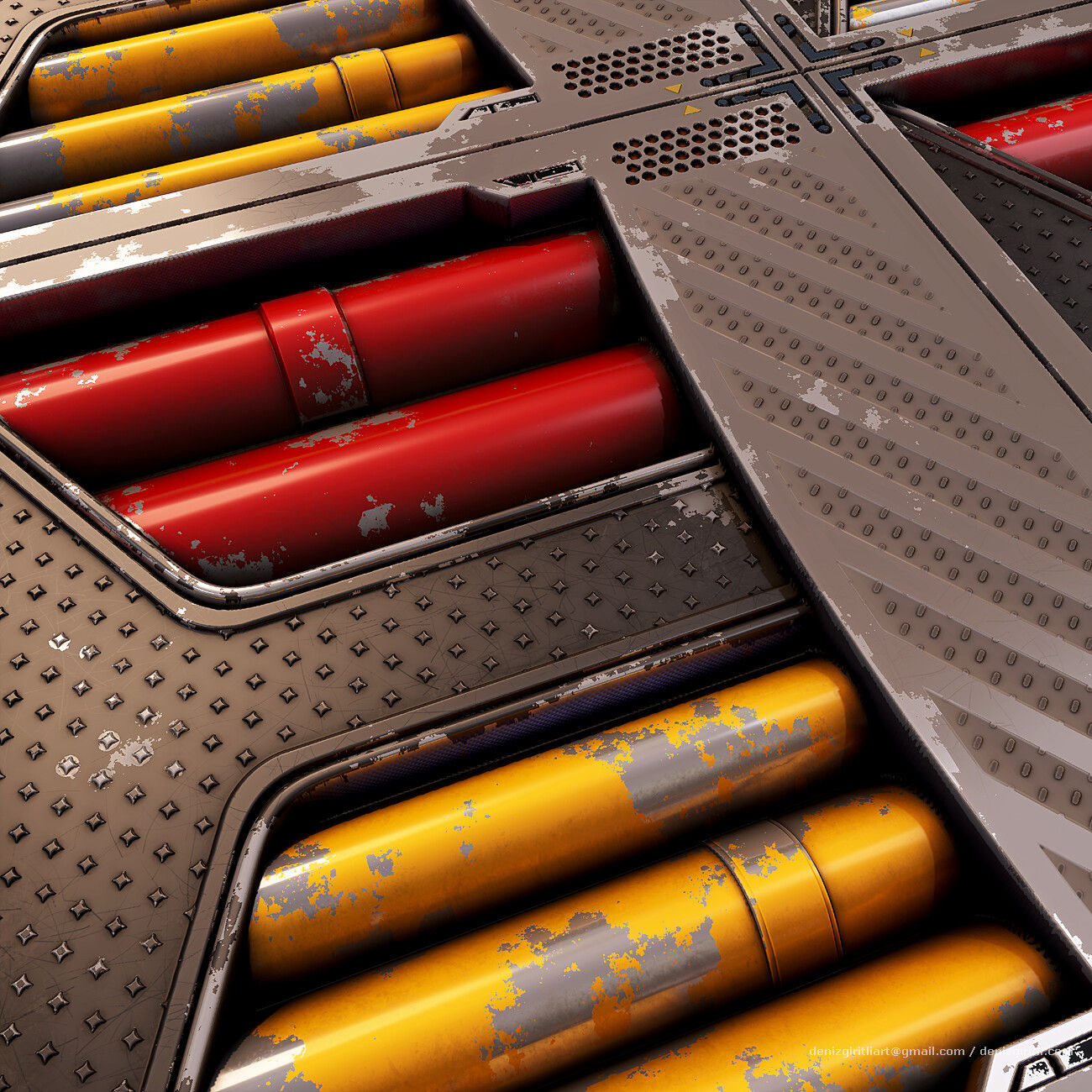 Wallpaper #5WjrF5MBSpphPi3-rxCo193 Deniz Giritli Sci Fi Floor Panel Material Substance Designer