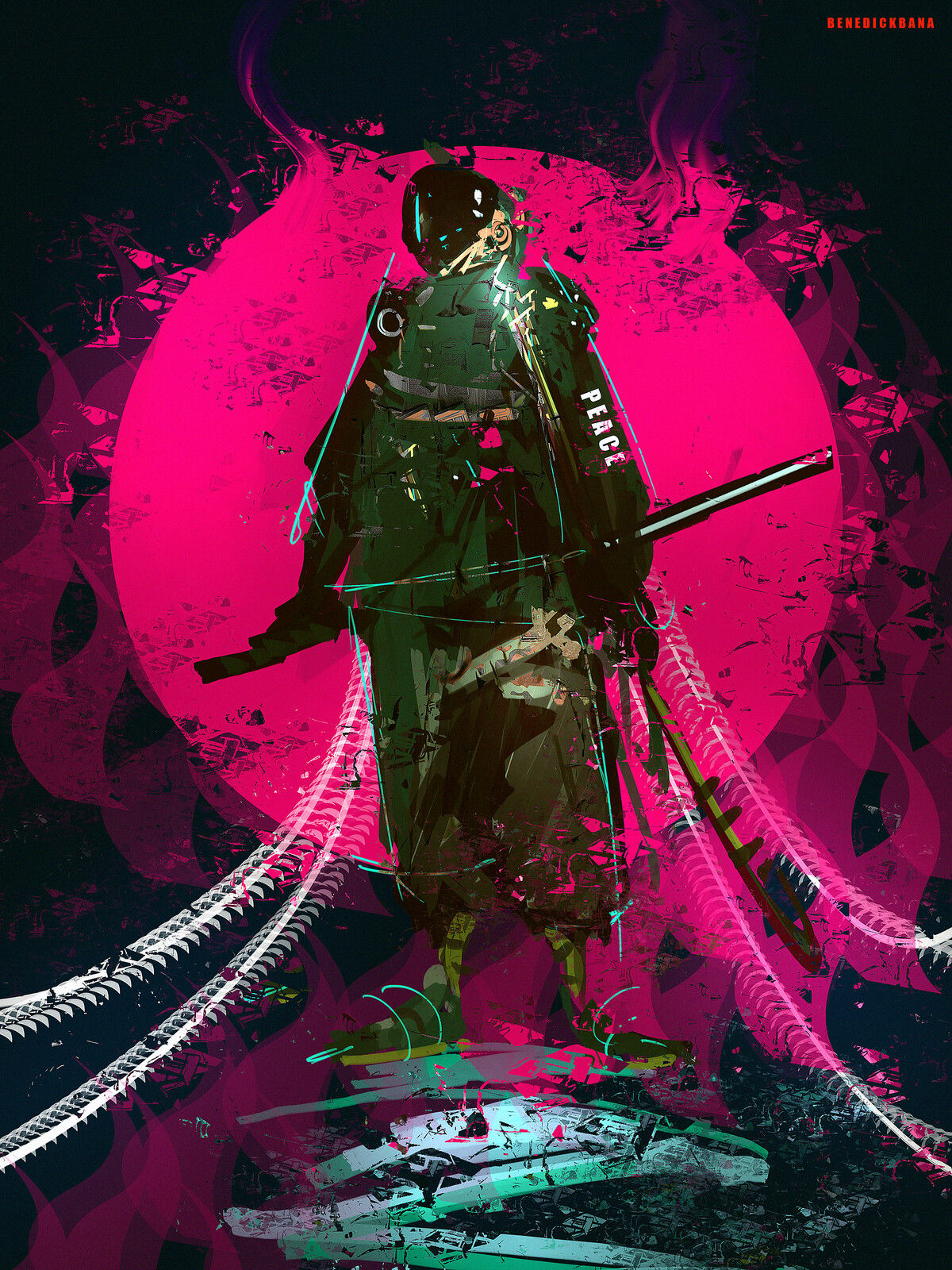 Wallpaper #Fe8FTZMBMN-XEVvVuT-n0 Neon Cyberpunk Ninja by Benedick Bana Rcyberpunk