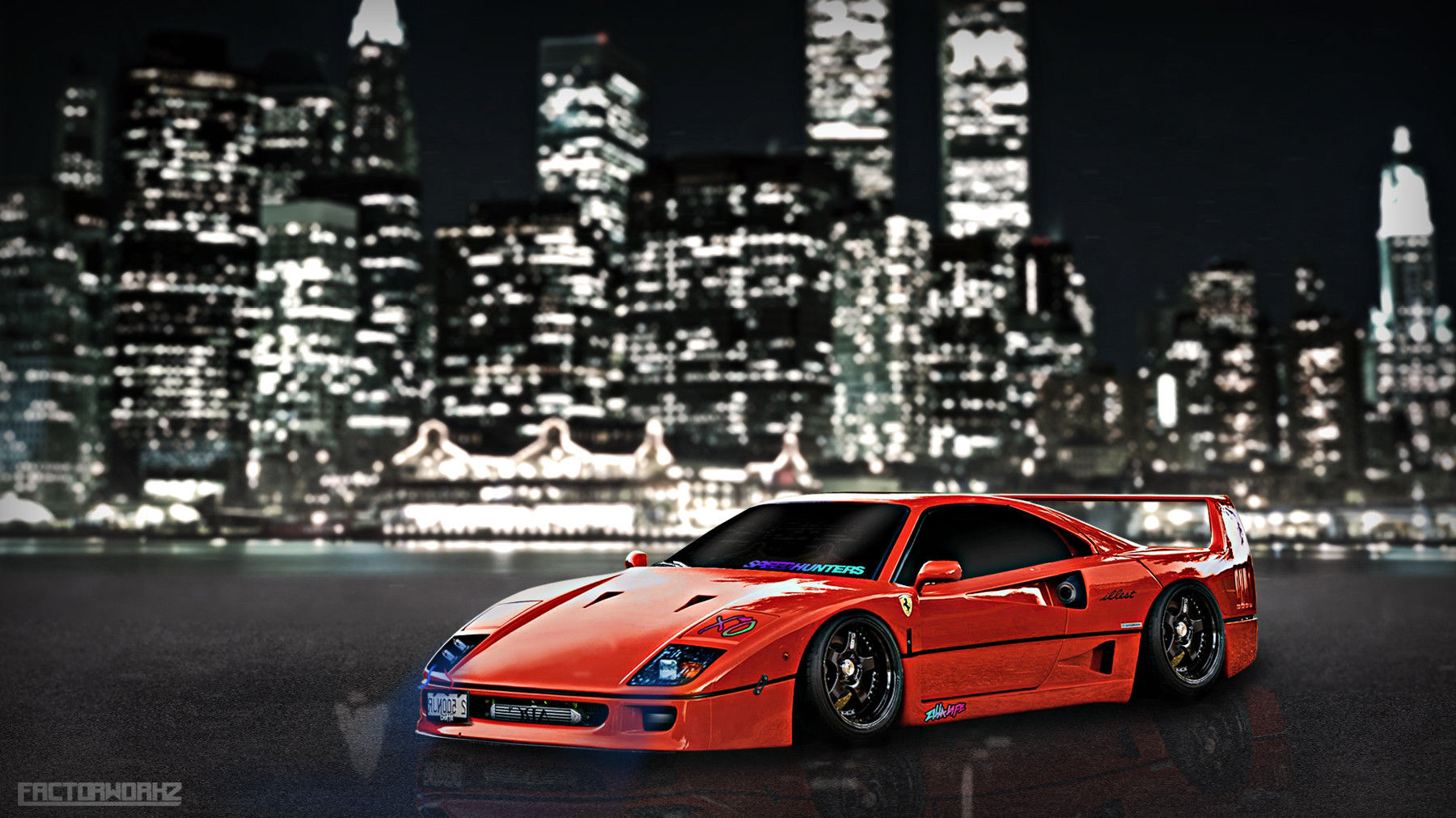 Wallpaper #T3SCwI4B_8f4nGFaDW2T21 Artstation Ferrari F40 Tuning Virtual
