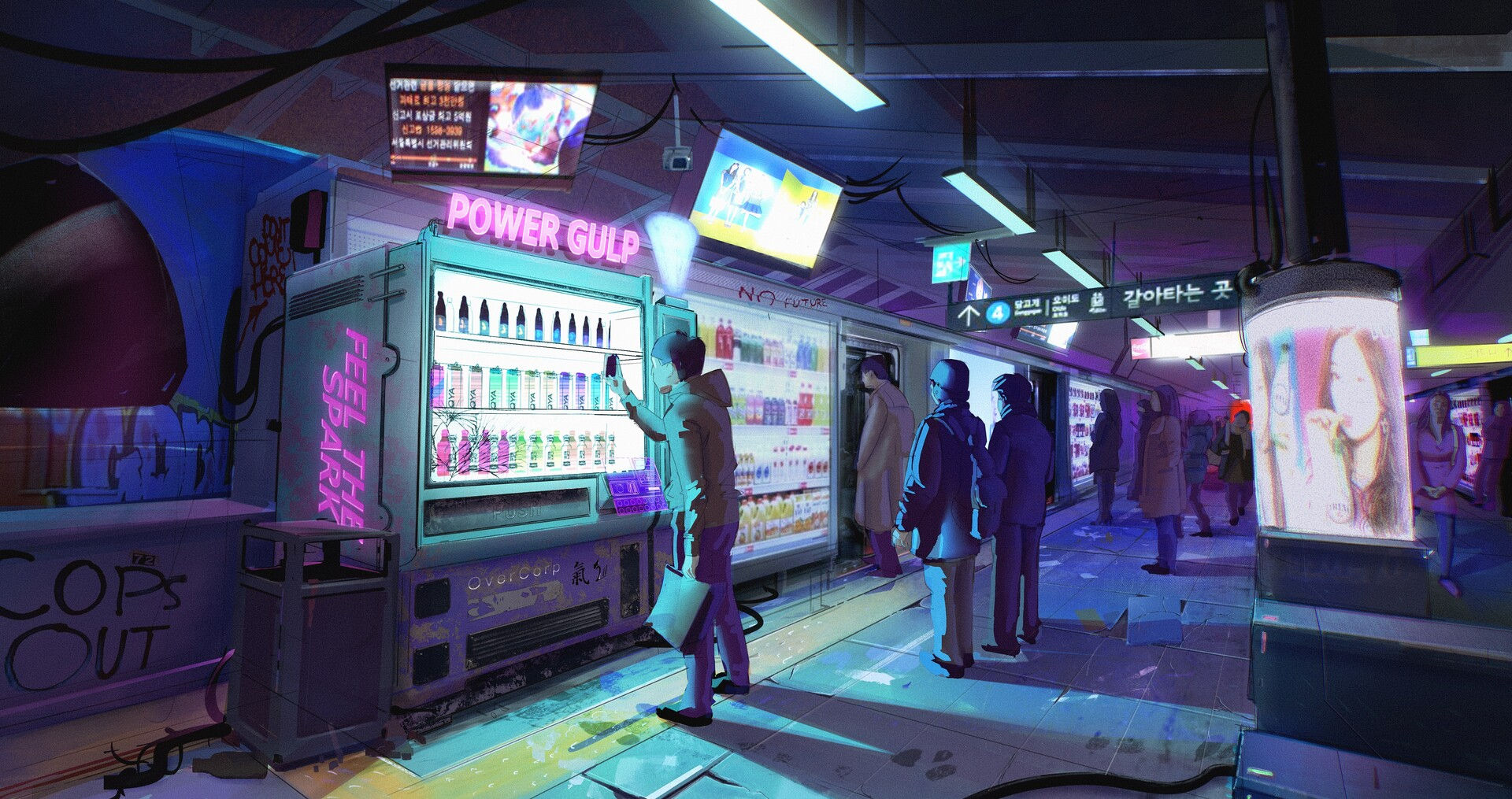 Wallpaper #Qmc2_5IBSpphPi3-FaJe104 Cyberpunk Vending Machine Gun