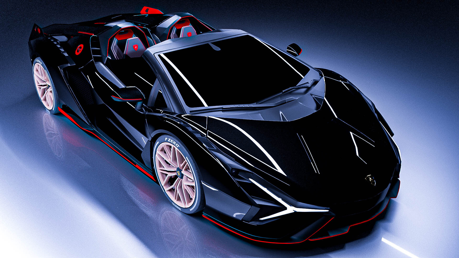 Wallpaper #2meb55IBSpphPi3-_DiQ95 Artstation Lamborghini Sian Roadster