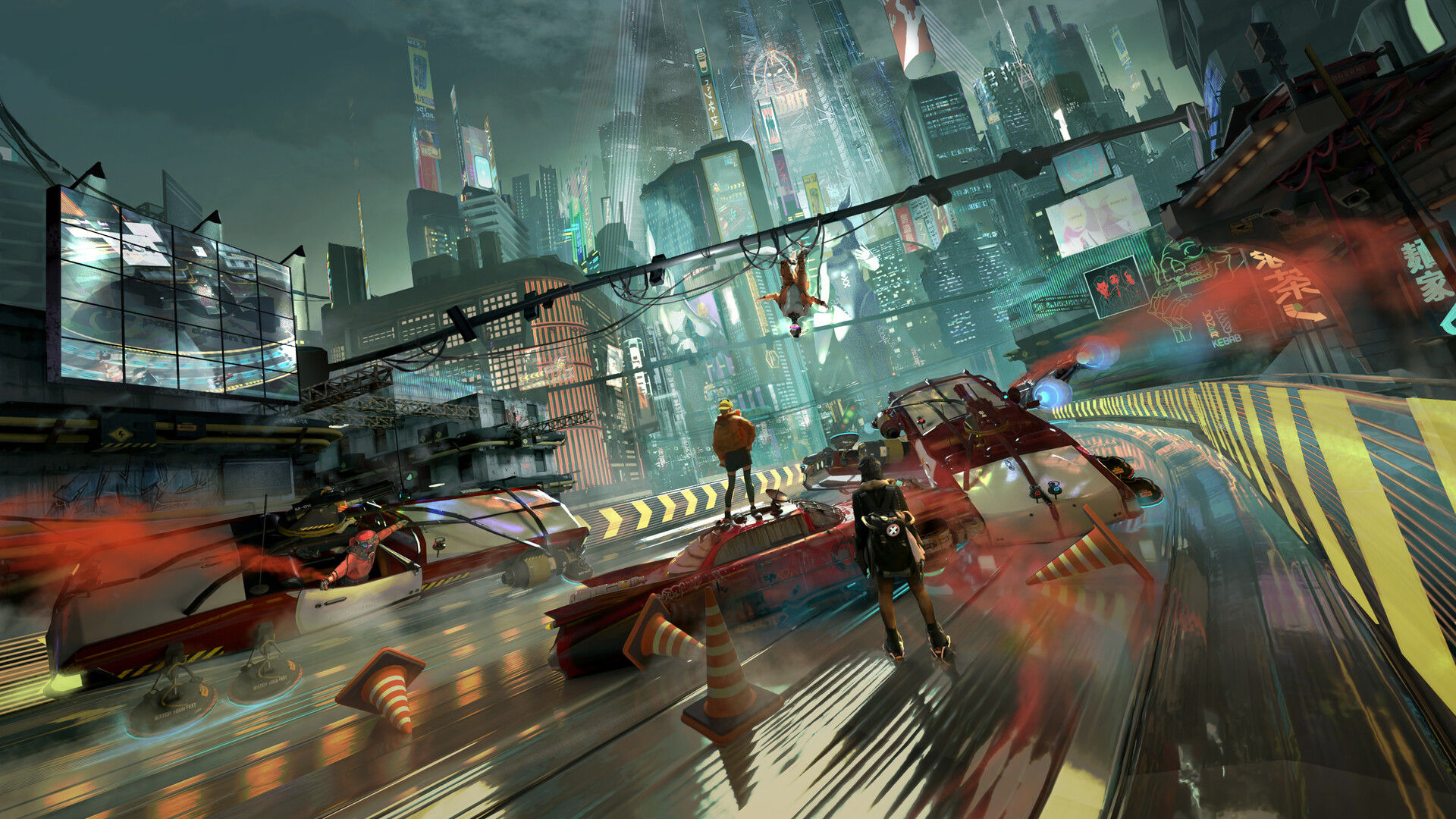 Wallpaper #mRnJJI8BtGB6xQ780IXP5 Cyberpunk Car Racing by Sean Chen Rcyberpunk