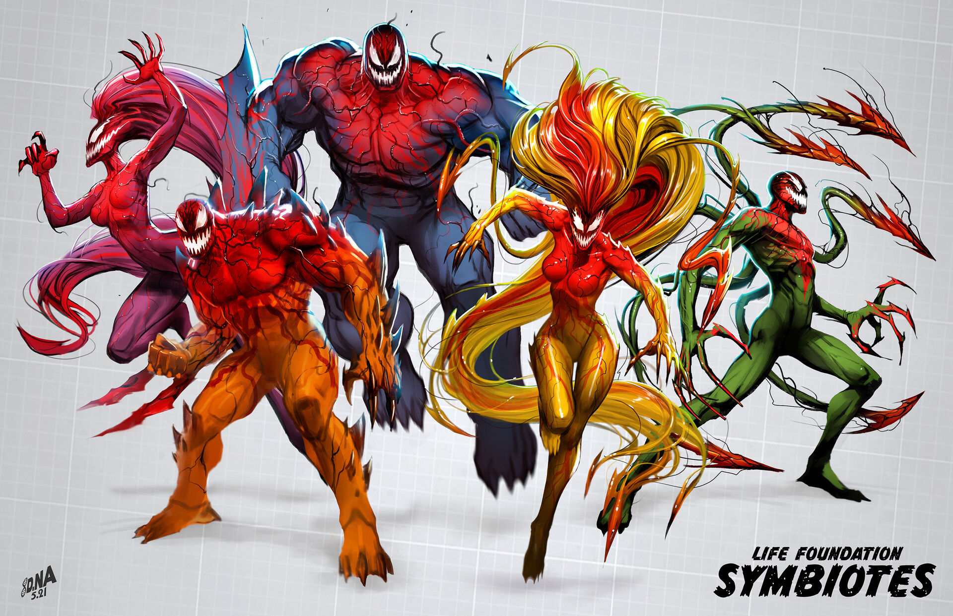 Wallpaper #rWet-pIBSpphPi3-8JGN122 David Nakayama Extreme Carnage Symbiote Concepts B
