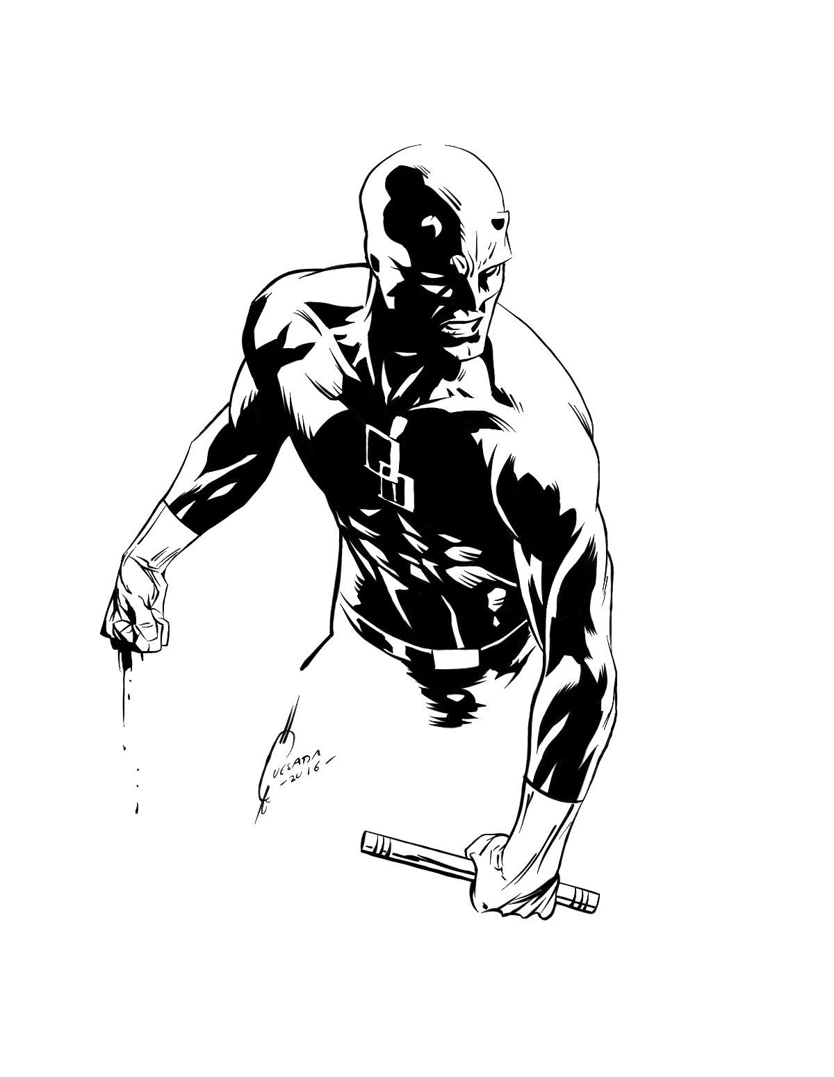 Wallpaper #1hkwH48BtGB6xQ784HqH56 Artstation Joe Quesada Daredevil Inks