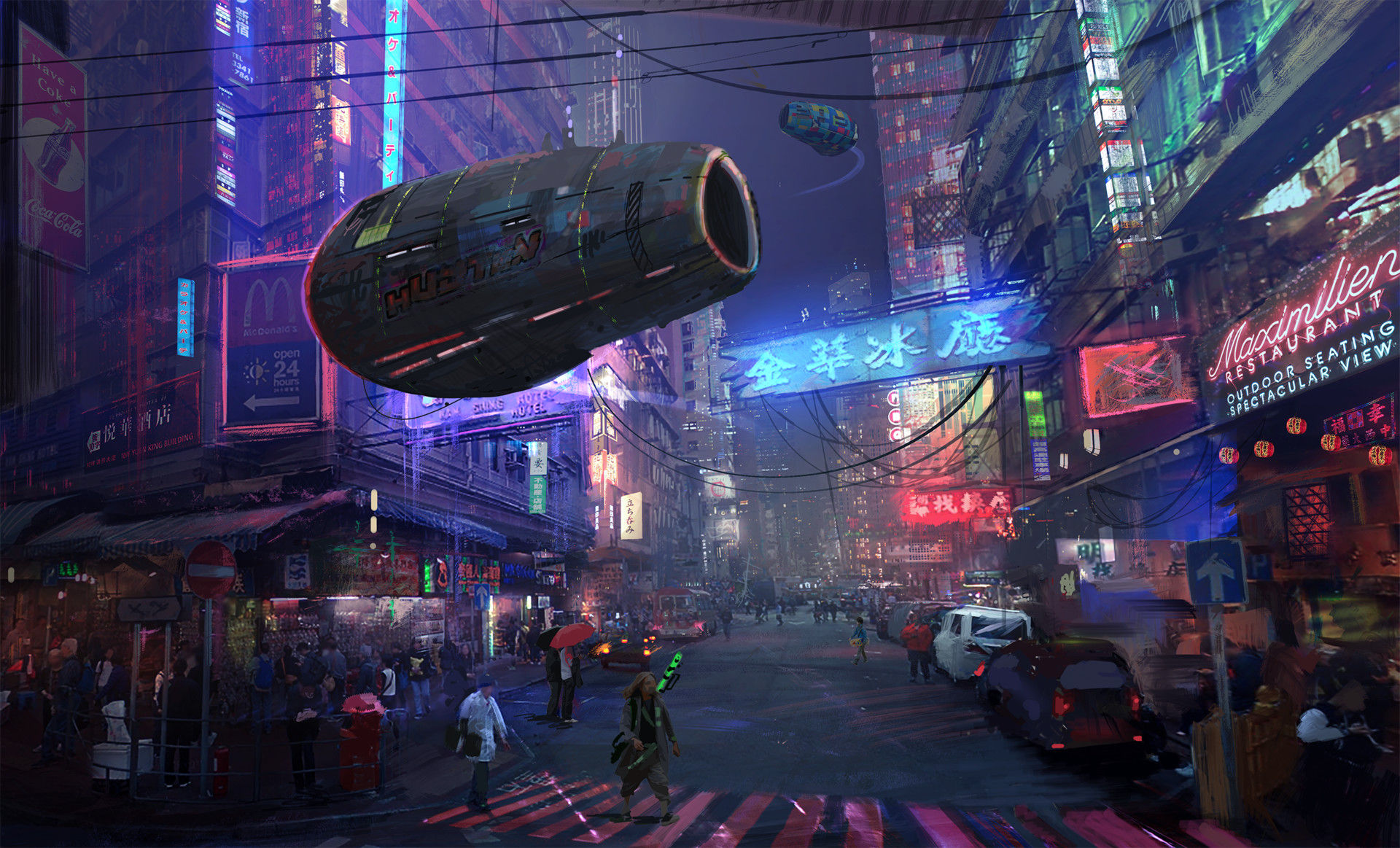 Wallpaper #ImfT-JIBSpphPi3-wItD87 Artstation Cyberpunk City Sebastian Duran Sci Fi Aesthetic Images