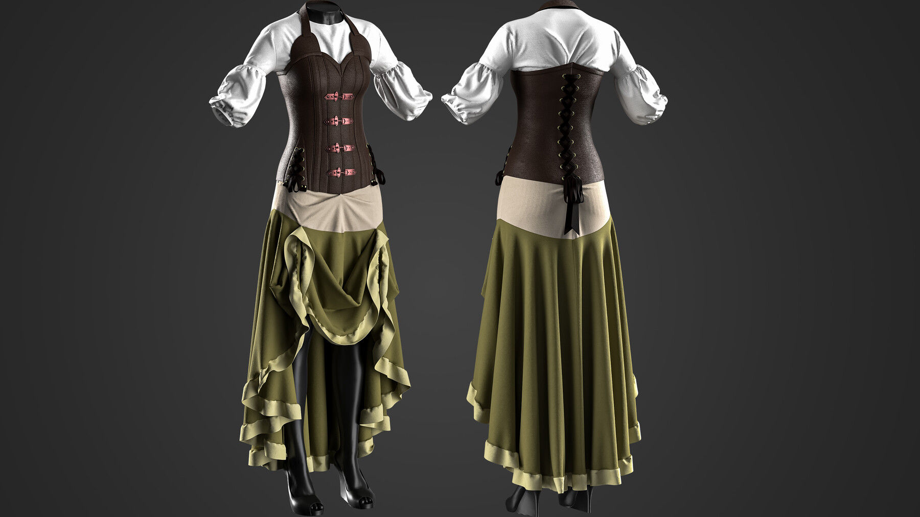 Wallpaper #5mh2HJMBSpphPi3-syIJ225 Artstation 3 Steampunk Corset Clo3dmarvelous Video Tutorial