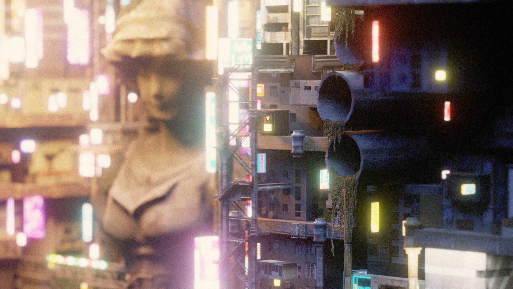 Wallpaper #rXPch44BFI5NbQkstiFg43 Artstation Cyberpunk Statue City Game Assets