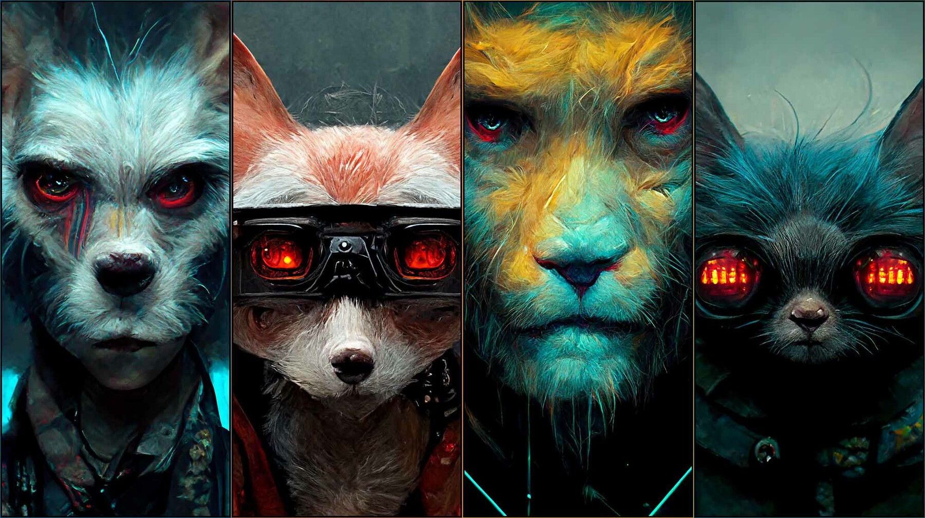 Wallpaper #RnS7yI4B_8f4nGFawnMz2 Artstation 41 Pack Cyberpunk Animals Free Commercial Usage Artworks