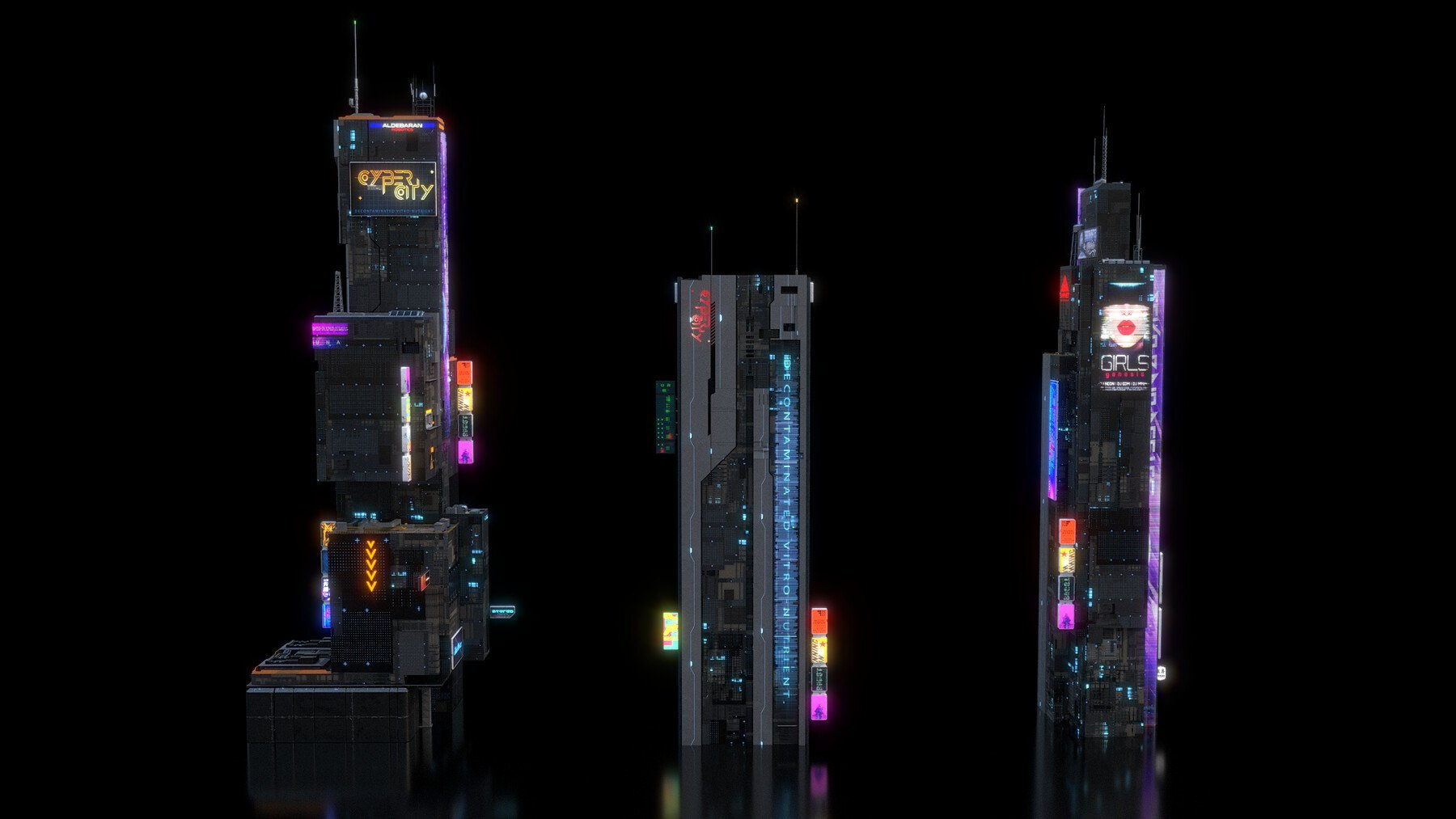 Wallpaper #RFjoM5MBzN9vxX340ToL87 Artstation Scifi Building Cyberpunk Futuristic Building Kitbash