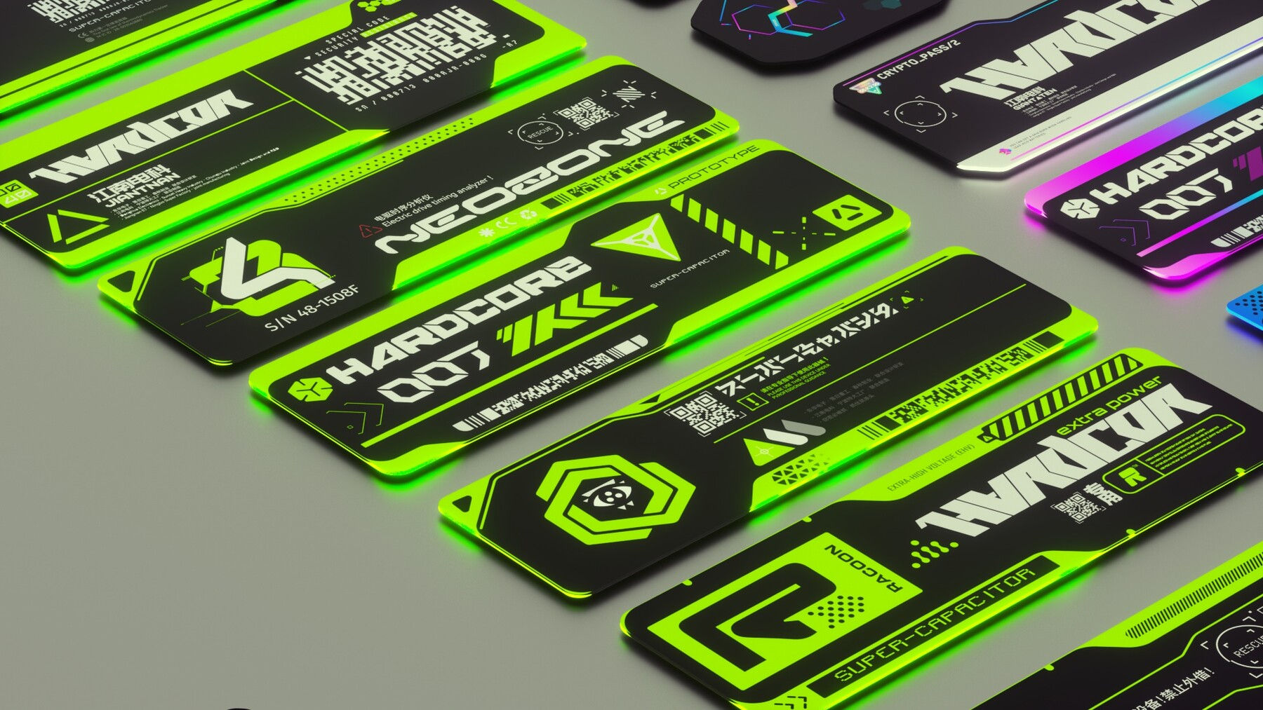 Wallpaper #IwNKY5MBpyOg8YnEldVx74 Artstation Futuristic Cyberpunk Decals Vector Labels Vol 01