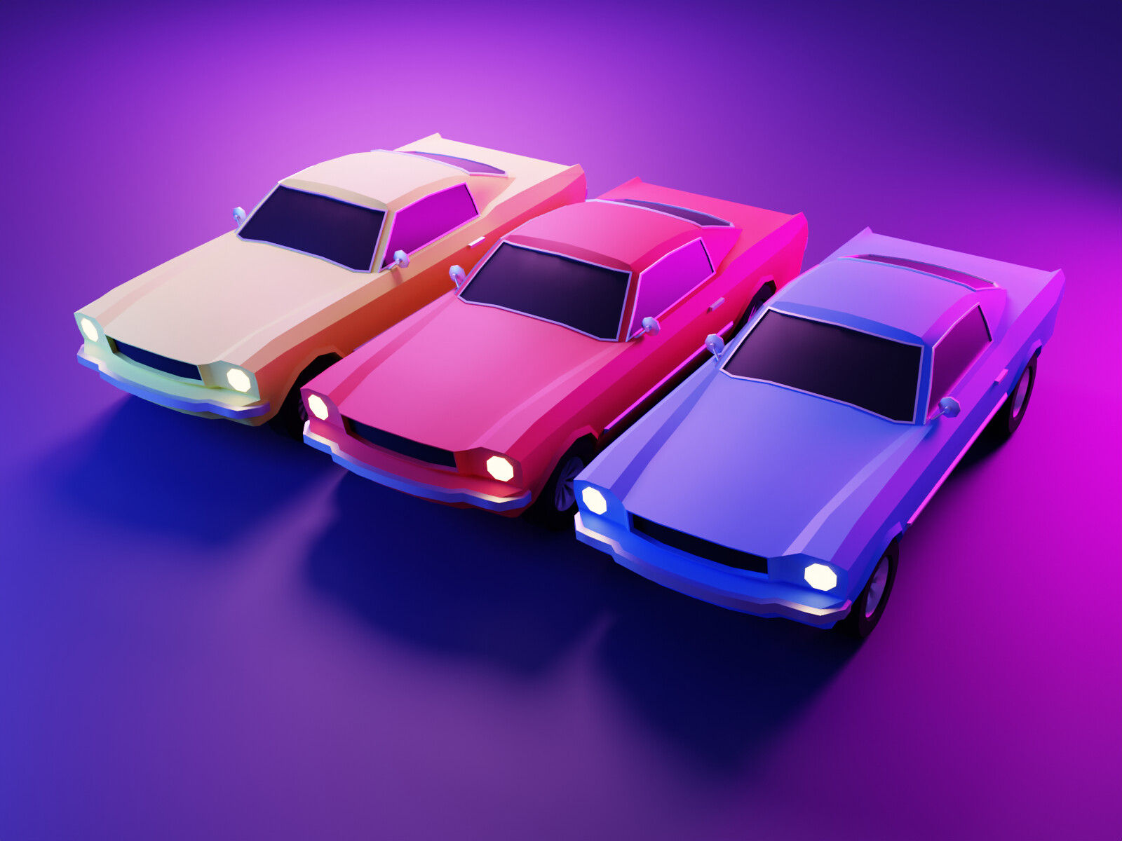 Wallpaper #5_8FapMB3lSXT3zUC-WN339 Artstation Free Retro American Car Cartoon Low Poly Resources