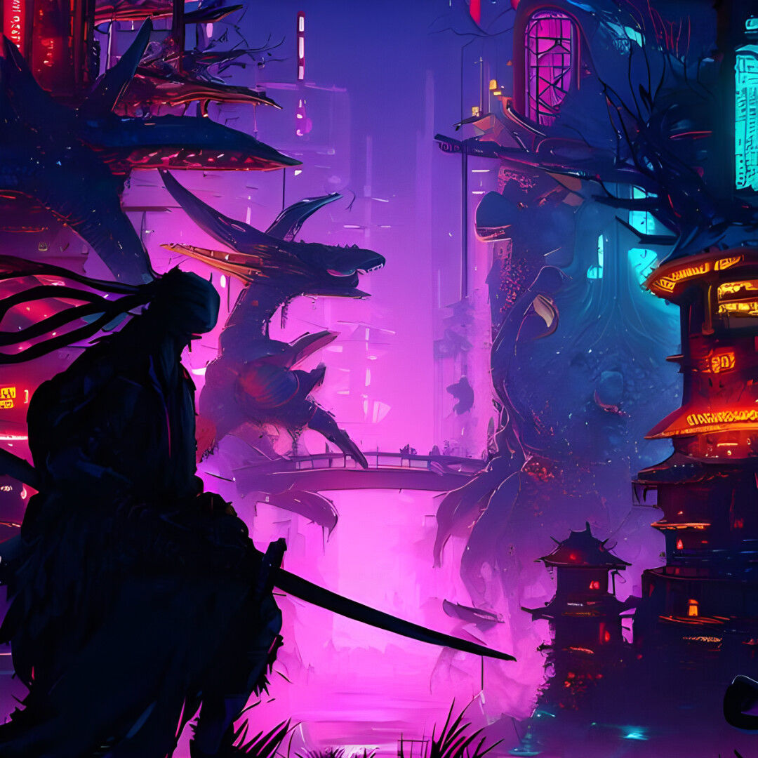 Wallpaper #Fe8FTZMBMN-XEVvVuT-n58 Artstation Cyberpunk Ninja Fantasy Wonderland Artworks