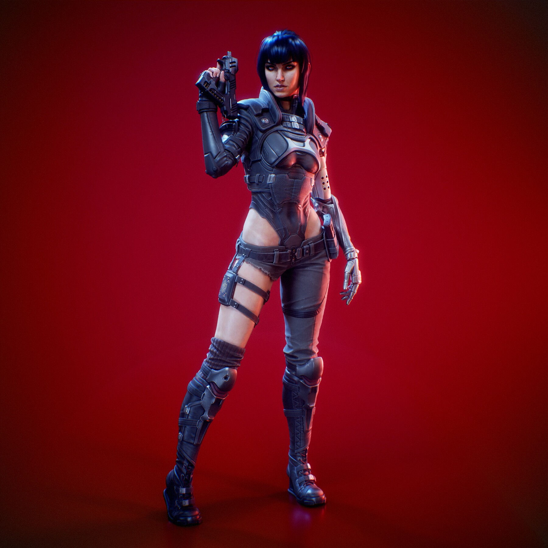 Wallpaper #8AAT644BSdW8dNouuhBh6 Artstation Cyberpunk Assassin Character Model Game Assets