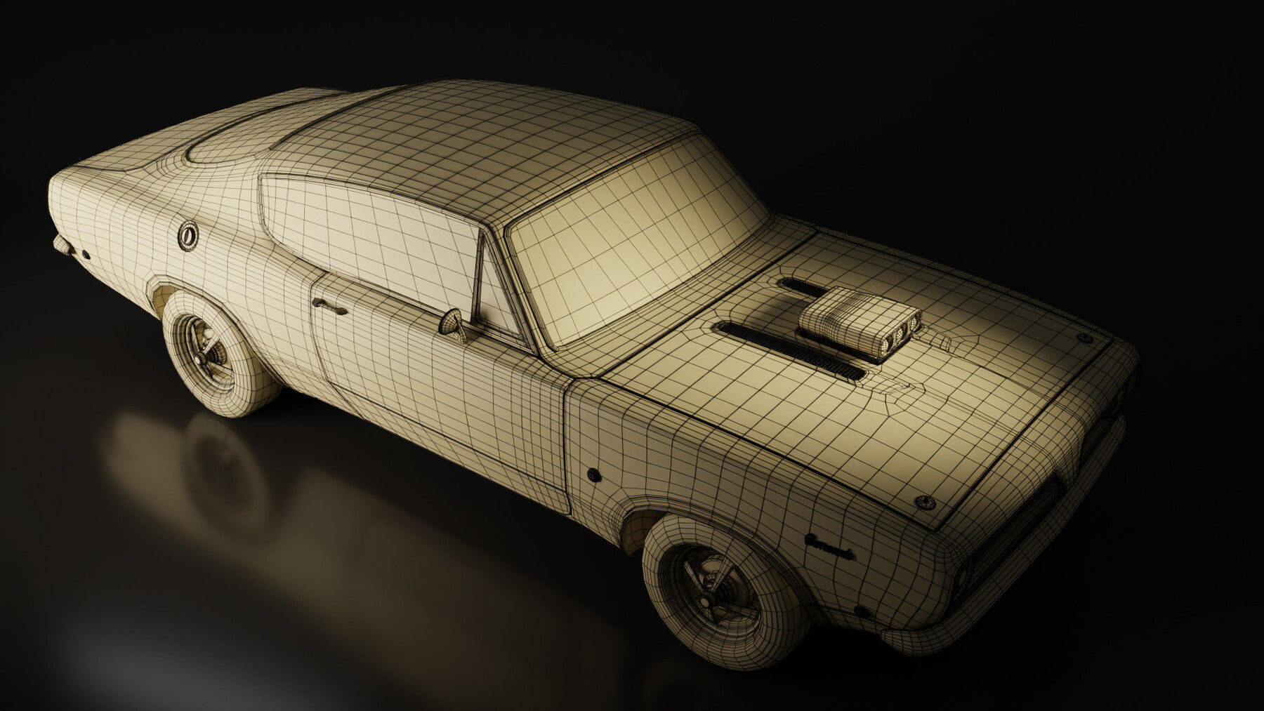 Wallpaper #Jmh3HpMBSpphPi3-CSlS88 Artstation Muscle Car 3D Model Game Assets