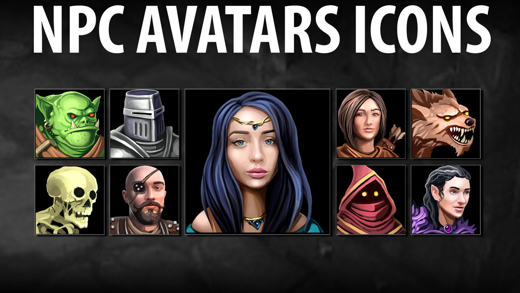 Wallpaper #z6X1NpMBVBiSkHCaJoqP249 Artstation Npc Avatar Icons Game Assets