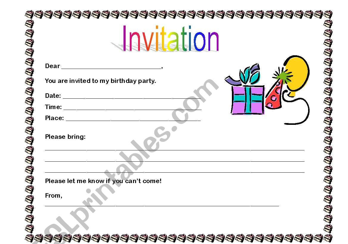 Wallpaper #lTEHNpMB5zzyi_yYM1jN229 Birthday Invitation Esl Worksheet by Ingrid Gill