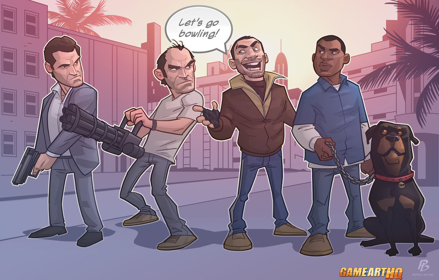 Wallpaper #JxlzNI8BtGB6xQ78W56q12 Fun Gta Fan Art by Patrick Brown Game Art Hq