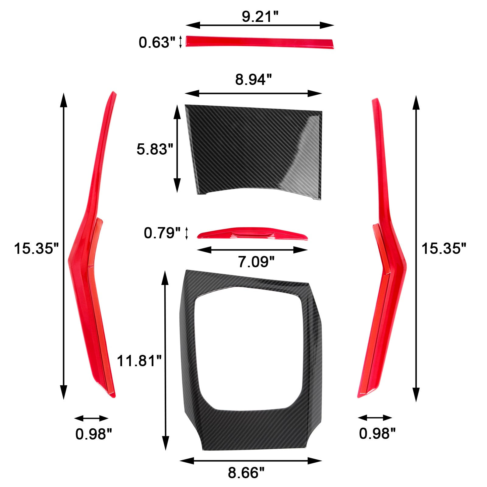 Wallpaper #XYcEMpMBPAdmKxa2cmPf389 Redcarbon Fiber Look Dashboard Stripe Gear Shift Panel Cover for BMW