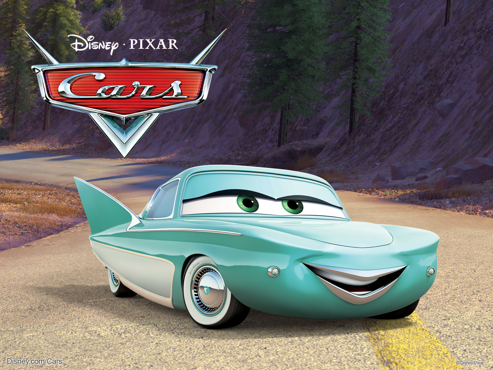 Wallpaper #_x1LLpMBlOZrFDOkVNI_0 Flo the Show Car from Pixars Cars Movie Desktop Wallpaper