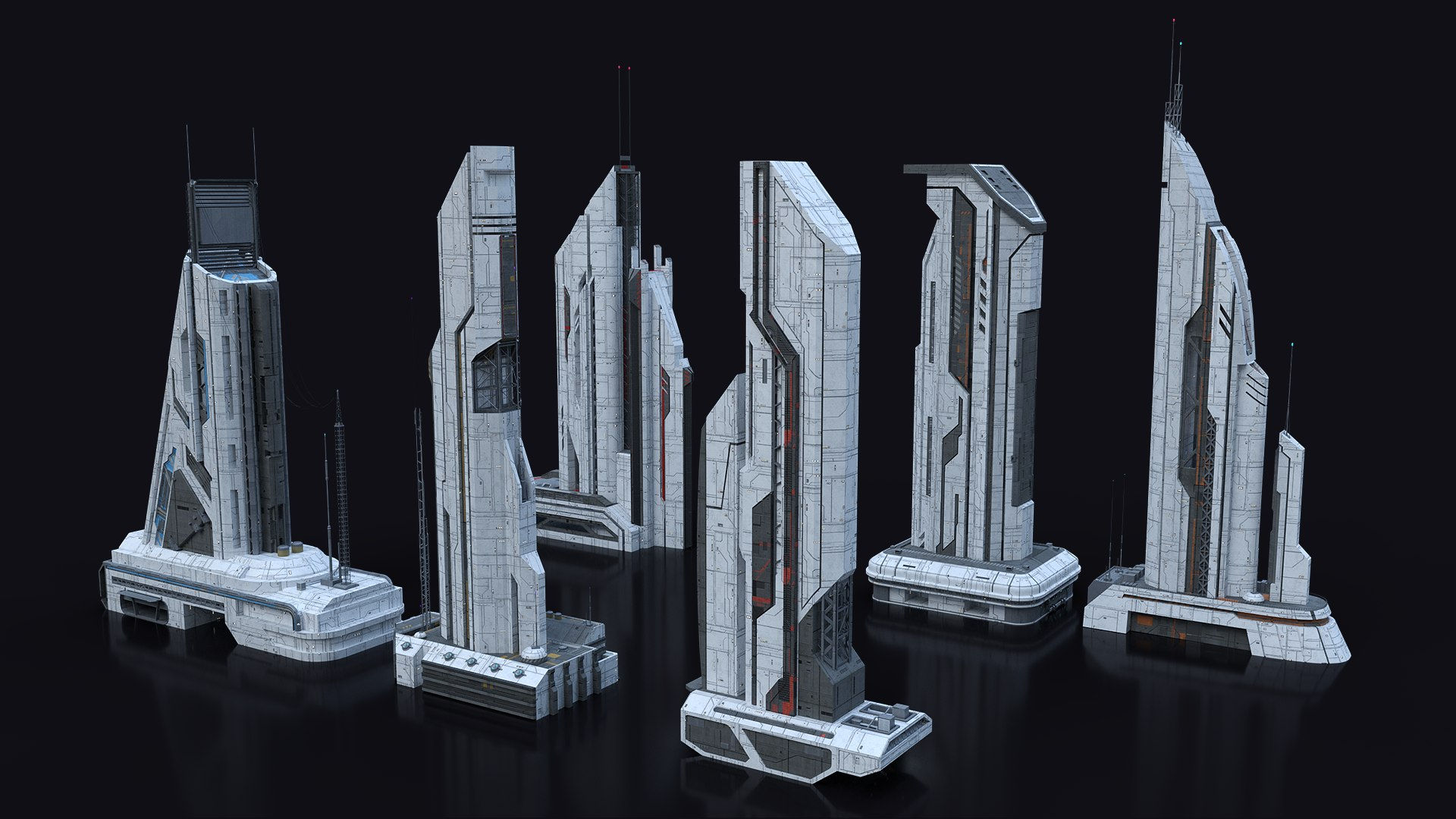 Wallpaper #gBl8Ho8BtGB6xQ78w3ks31 3D Scifi Building Futuristic Building Kitbash Bundle Vol1 Turbosquid